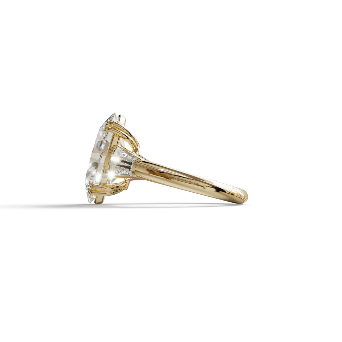 3 Carat E VVS Oval & Baguette Lab Diamond Ring - Persi