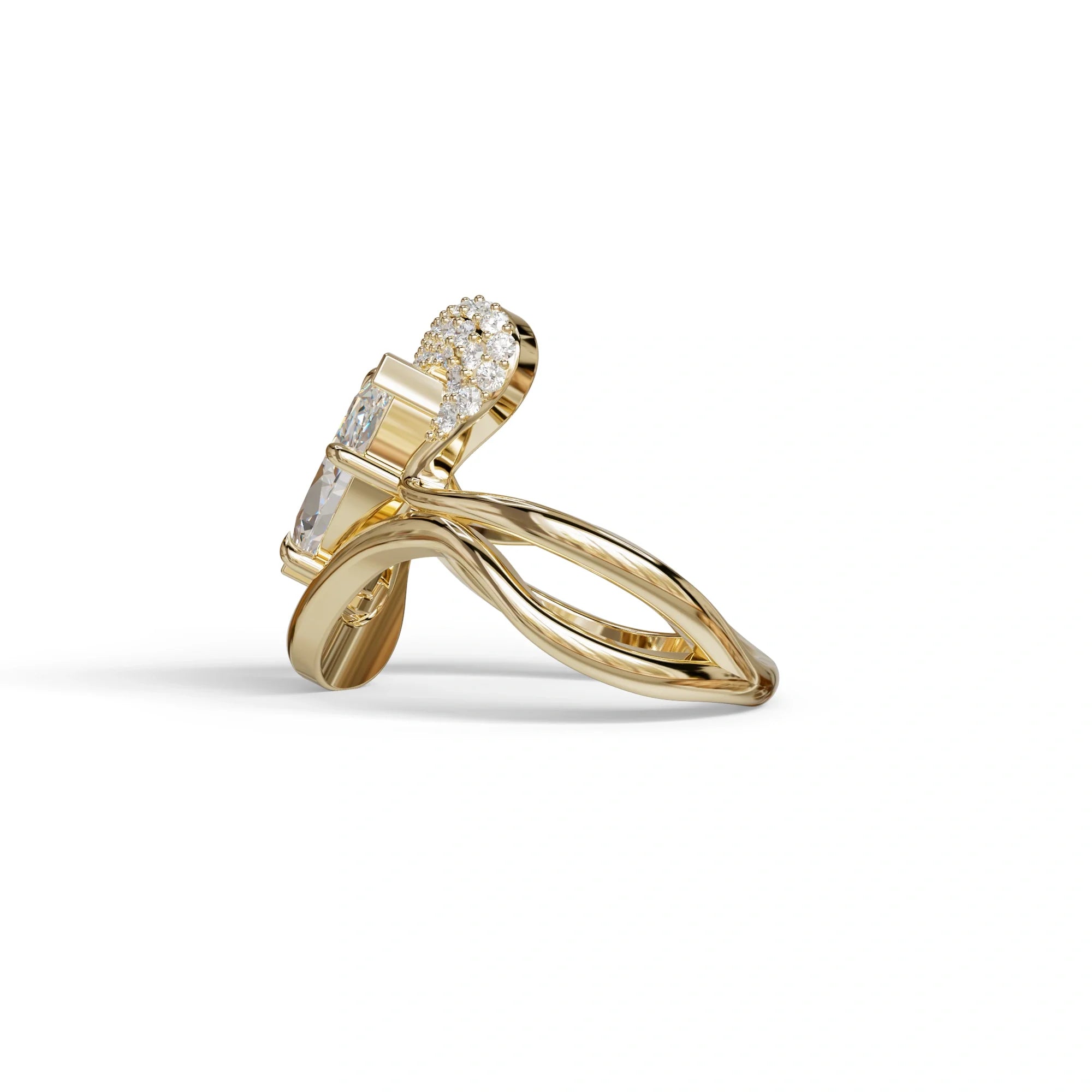 3 Carat Marquise Cut Lab Grown Diamond Curve Ring - Myka