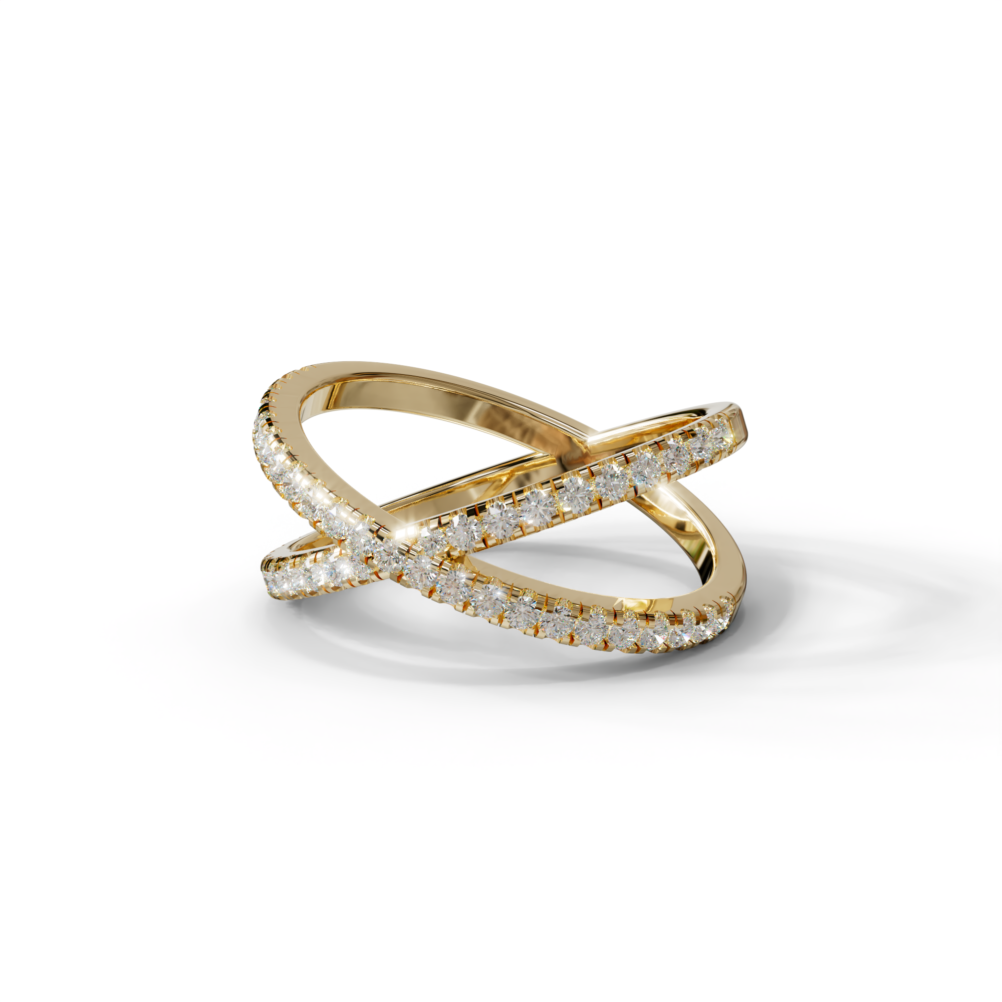 E-VVS Round Lab Grown Diamond Criss-Cross Wedding Band