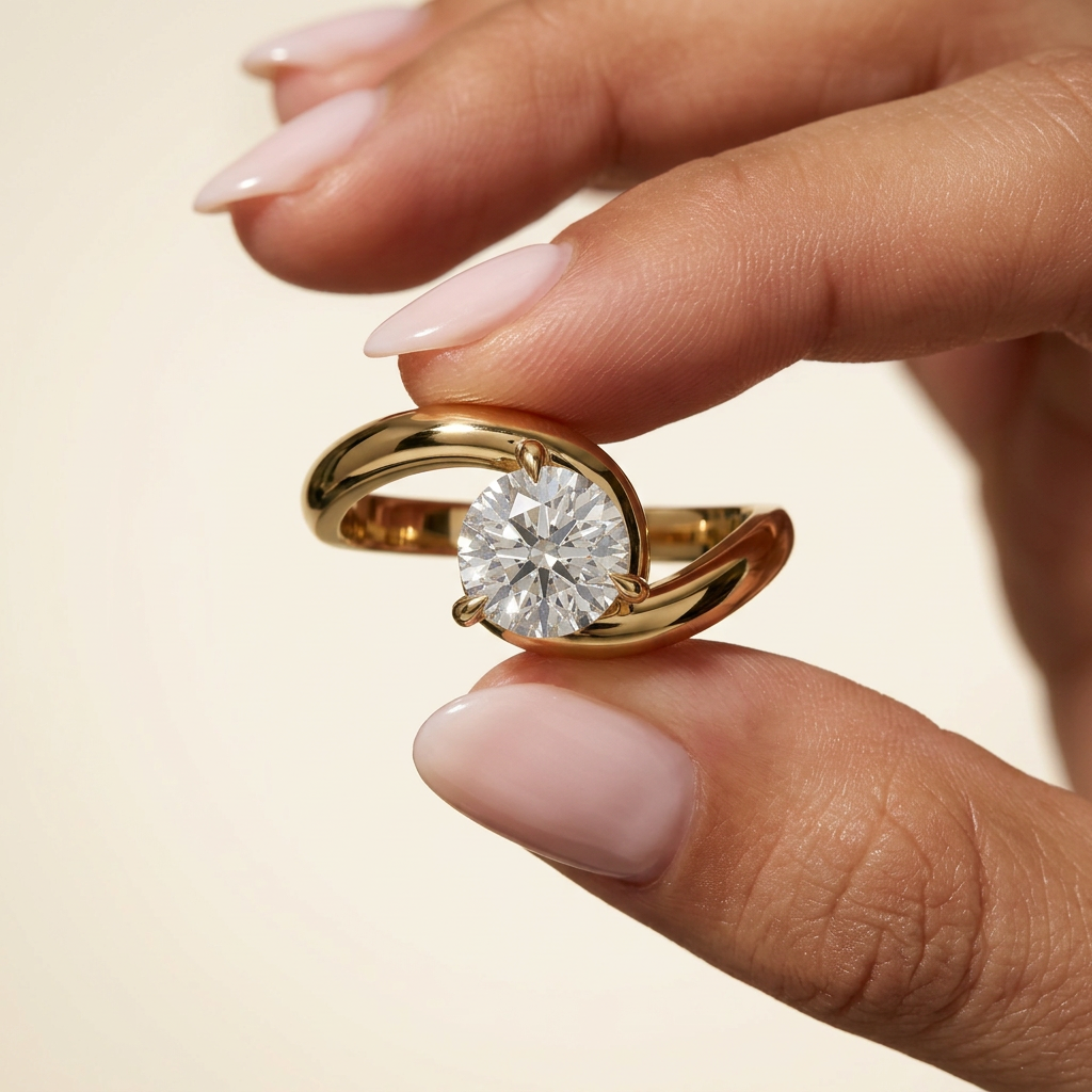 1.5 Carat Lab Grown Diamond Engagement Ring – Round Cut Solitaire | Tauras - Engagement Ring