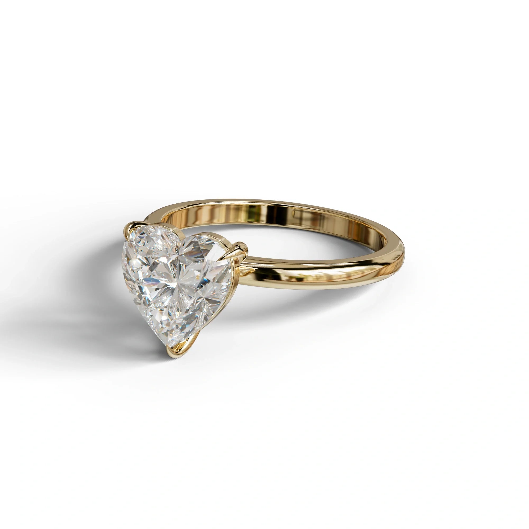E-VVS Heart Cut Solitaire Lab Grown Diamond Engagement Ring - Mellow