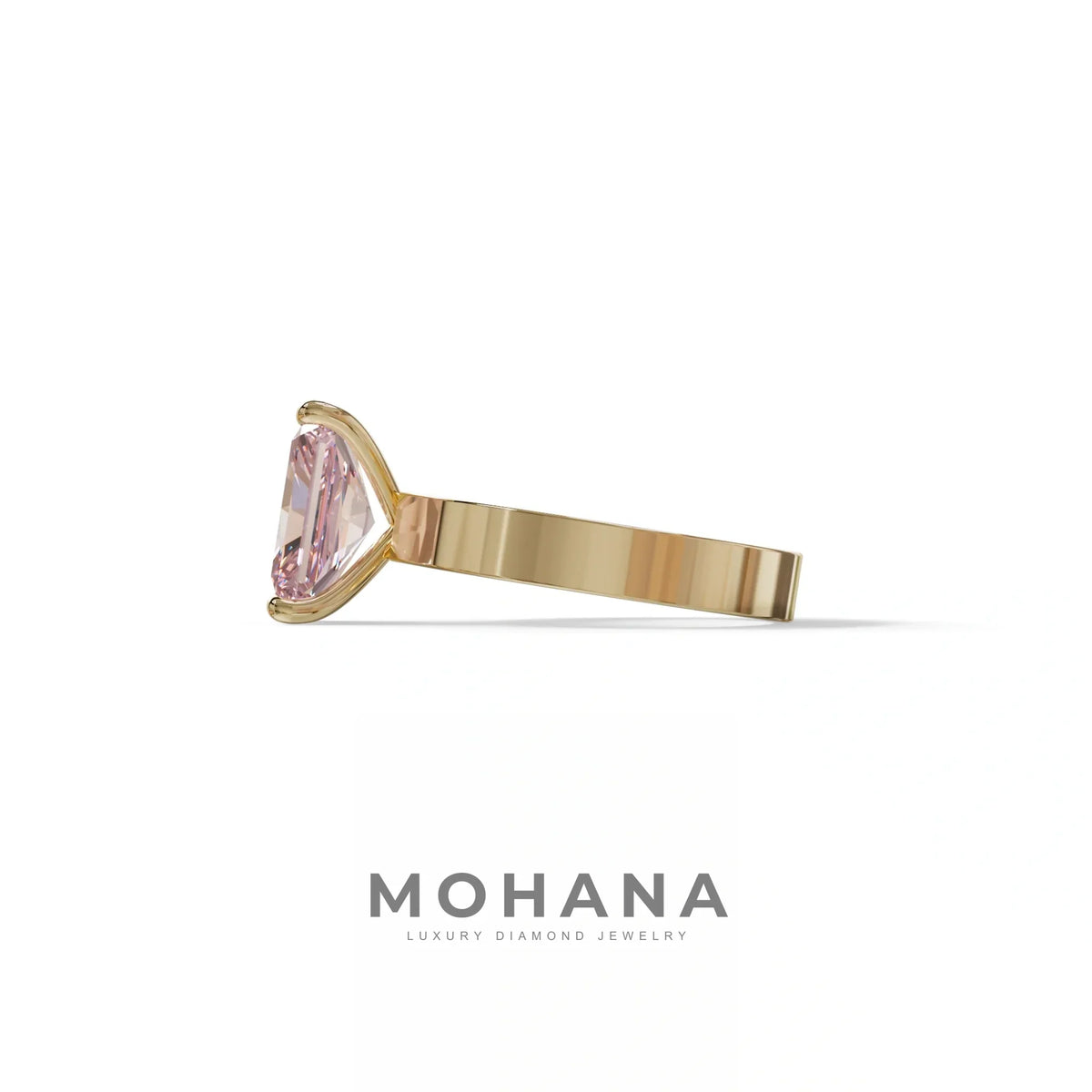 4Ct Pink Radiant Cut Lab Grown Diamond Solitaire Engagement Ring - Crownfire