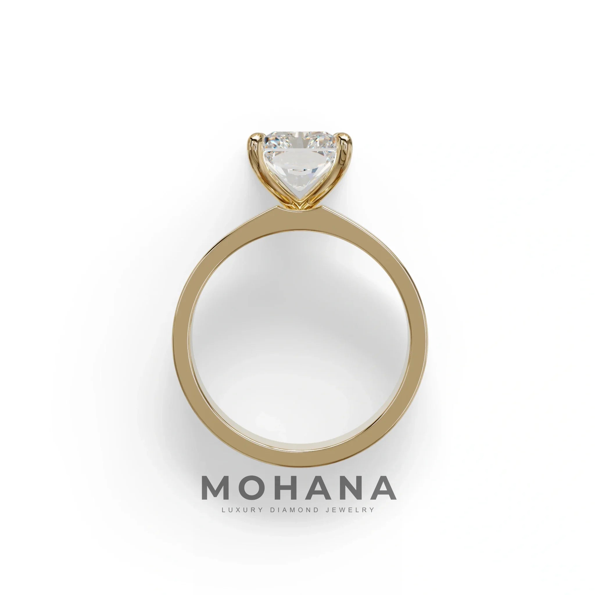 4Ct Radiant Cut Lab Grown Diamond Solitaire Engagement Ring - Crownfire