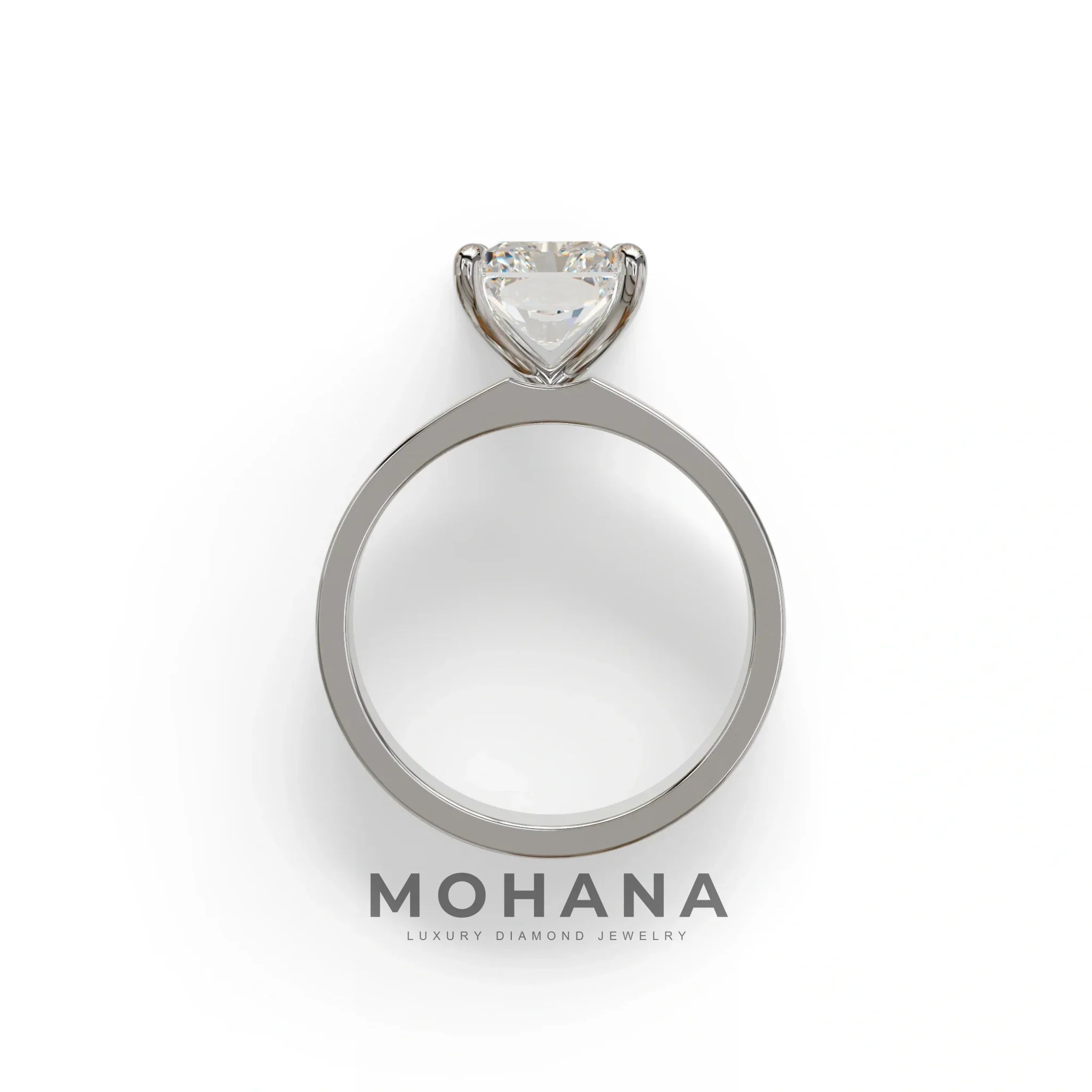 4Ct Radiant Cut Lab Grown Diamond Solitaire Engagement Ring - Crownfire