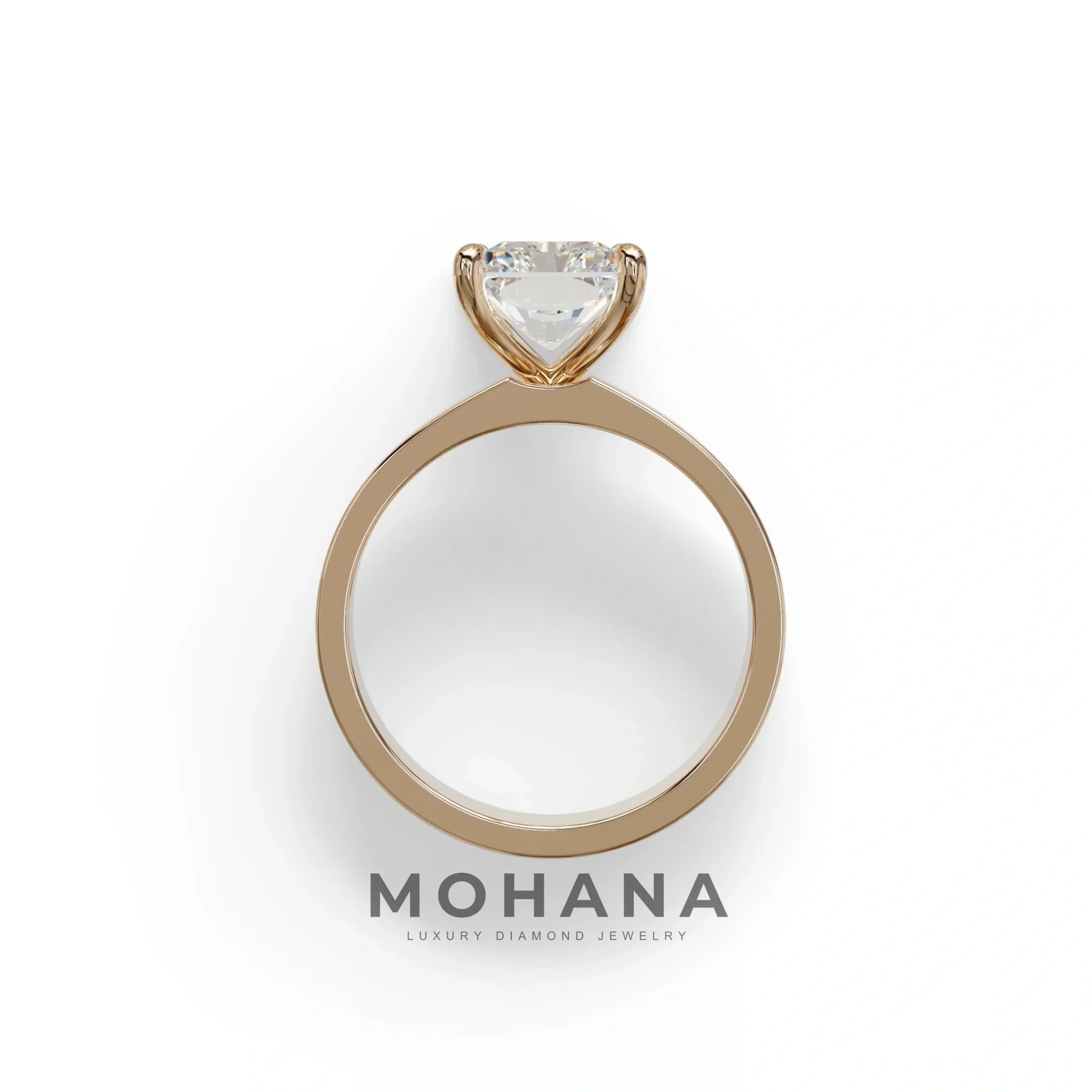 4Ct Radiant Cut Lab Grown Diamond Solitaire Engagement Ring - Crownfire