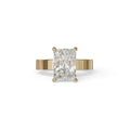 4Ct Radiant Cut Lab Grown Diamond Solitaire Engagement Ring - Crownfire - 10K Solid Gold / Yellow Gold