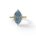 5 Carat Blue Lab Grown Diamond Engagement Ring · Marquise Cut Hidden Halo | Etoile - view 1