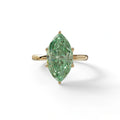 5 Carat Green Lab Grown Diamond Engagement Ring · Marquise Cut Hidden Halo | Etoile - view 1