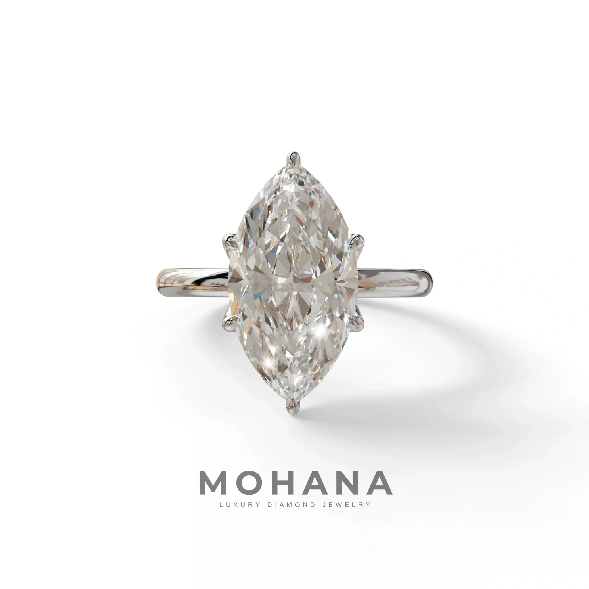 5 Carat Lab Grown Diamond Engagement Ring · Marquise Cut Hidden Halo | Etoile - view 3