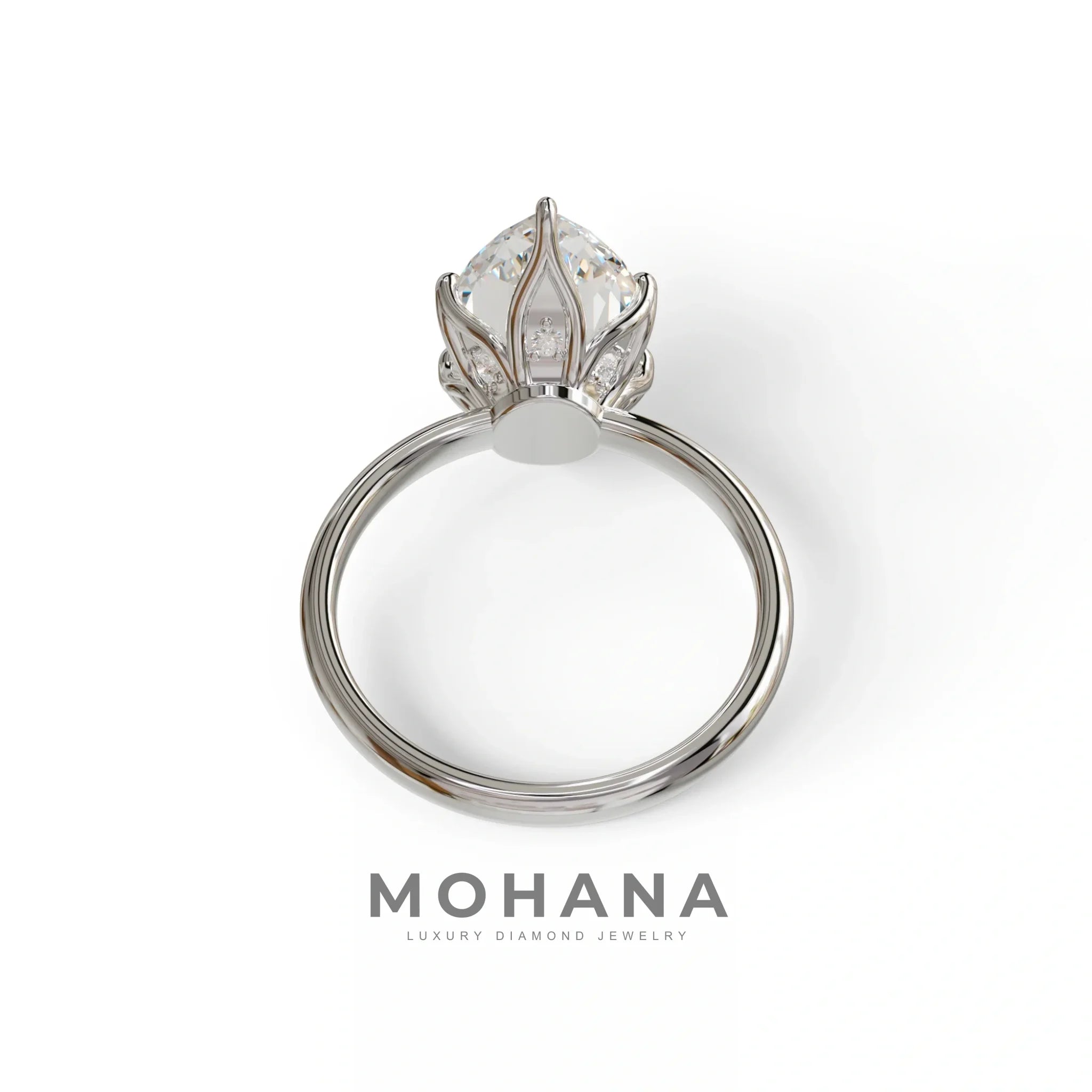 5 Carat Lab Grown Diamond Engagement Ring · Marquise Cut Hidden Halo | Etoile - view 9