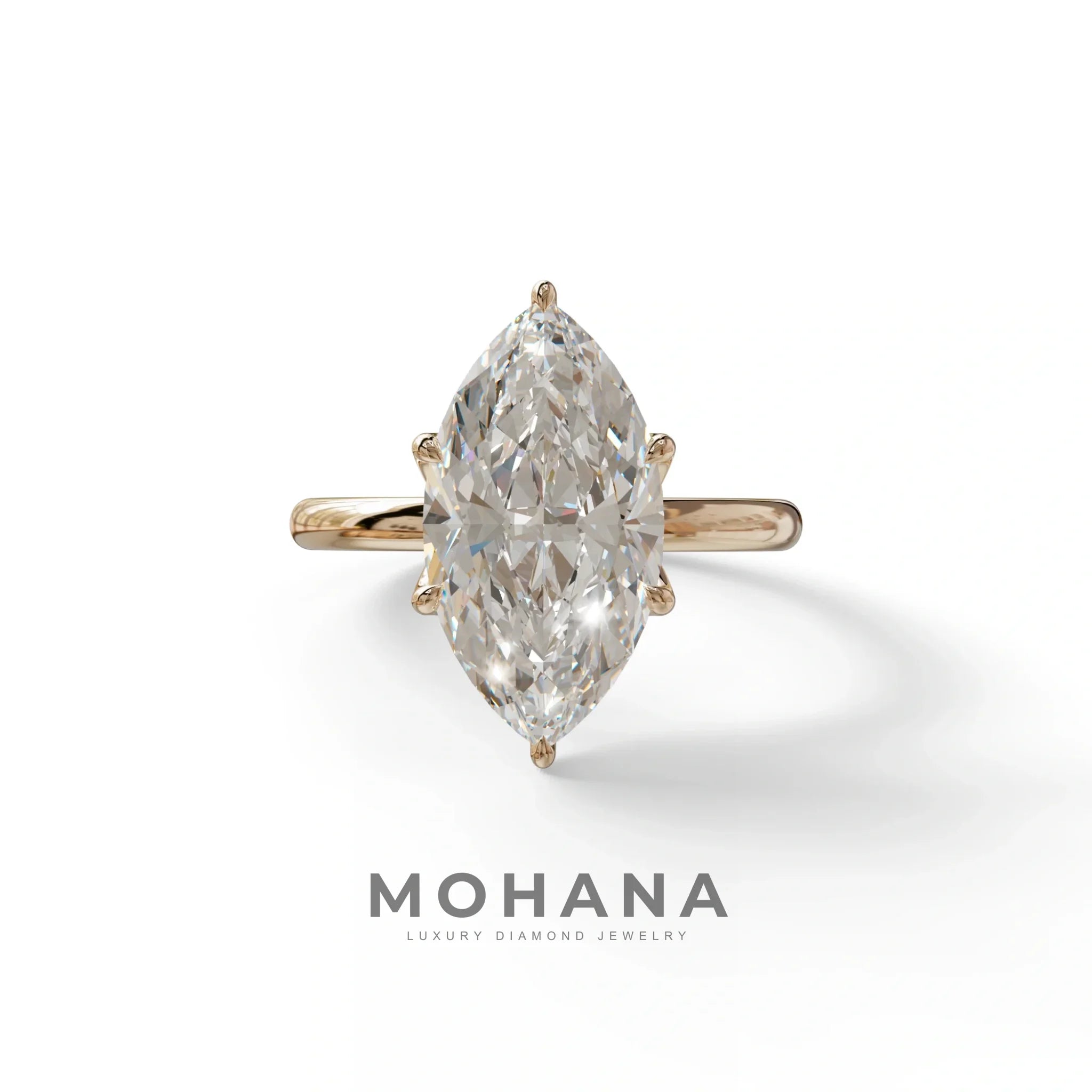 5 Carat Lab Grown Diamond Engagement Ring · Marquise Cut Hidden Halo | Etoile - view 2
