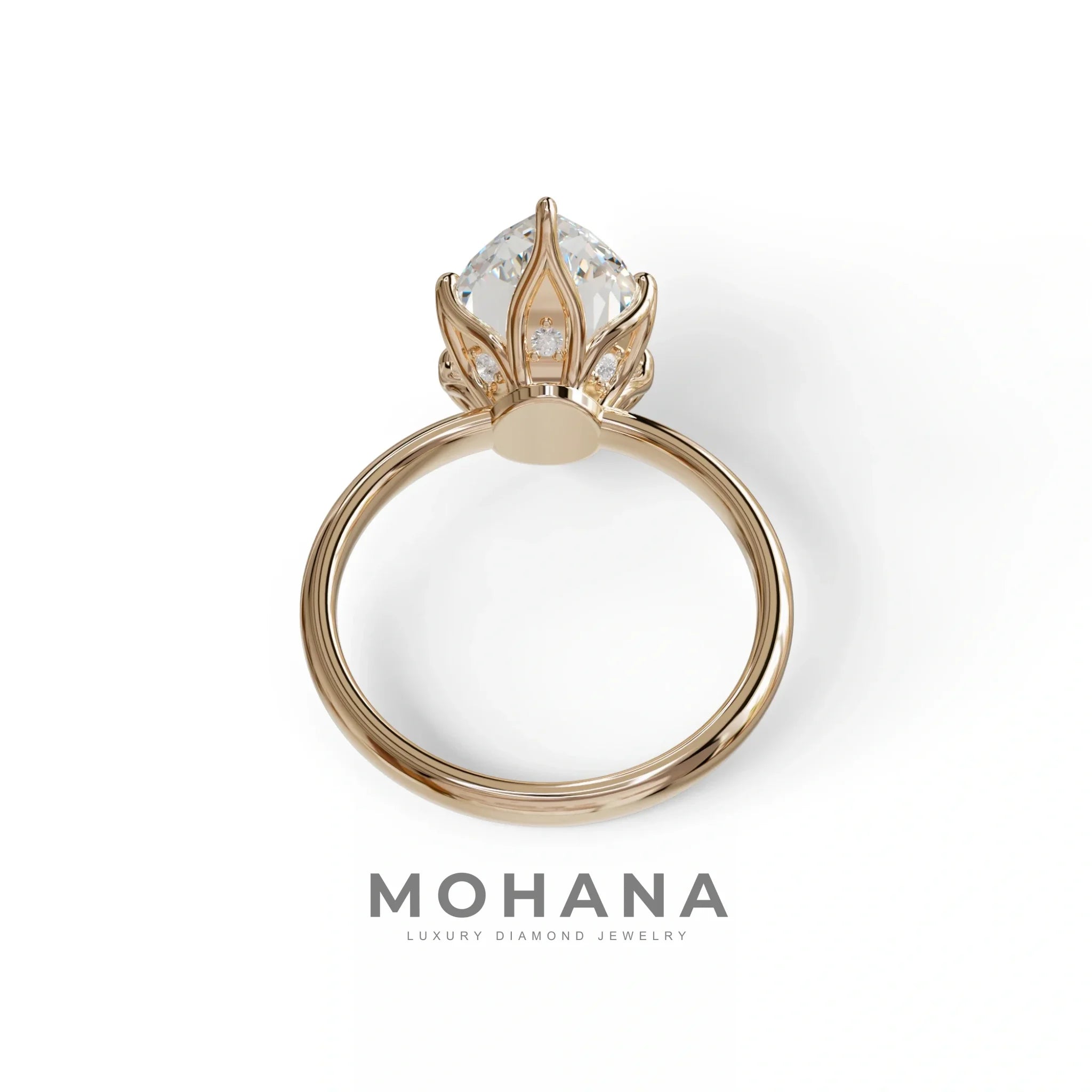 5 Carat Lab Grown Diamond Engagement Ring · Marquise Cut Hidden Halo | Etoile - view 8