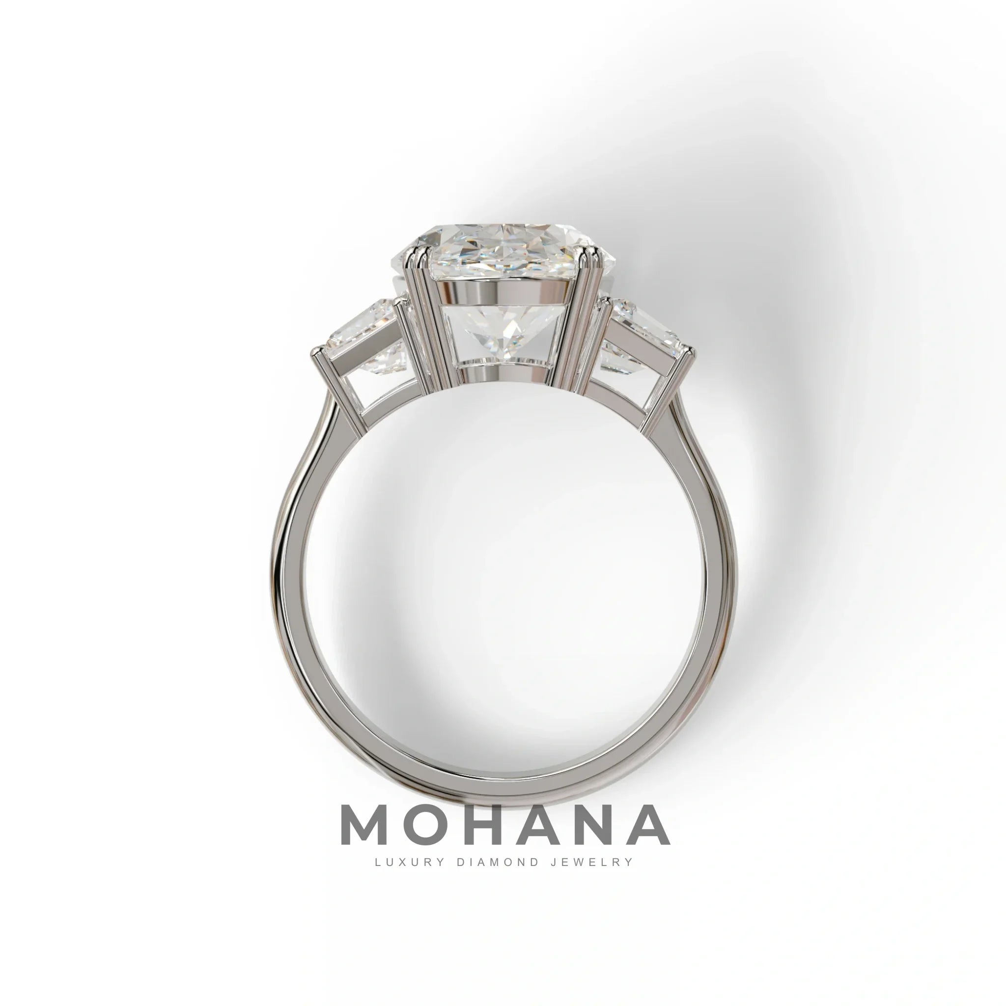5 Carat Lab Grown Diamond Engagement Ring · Oval Cut Three Stone | Solstice - view 9