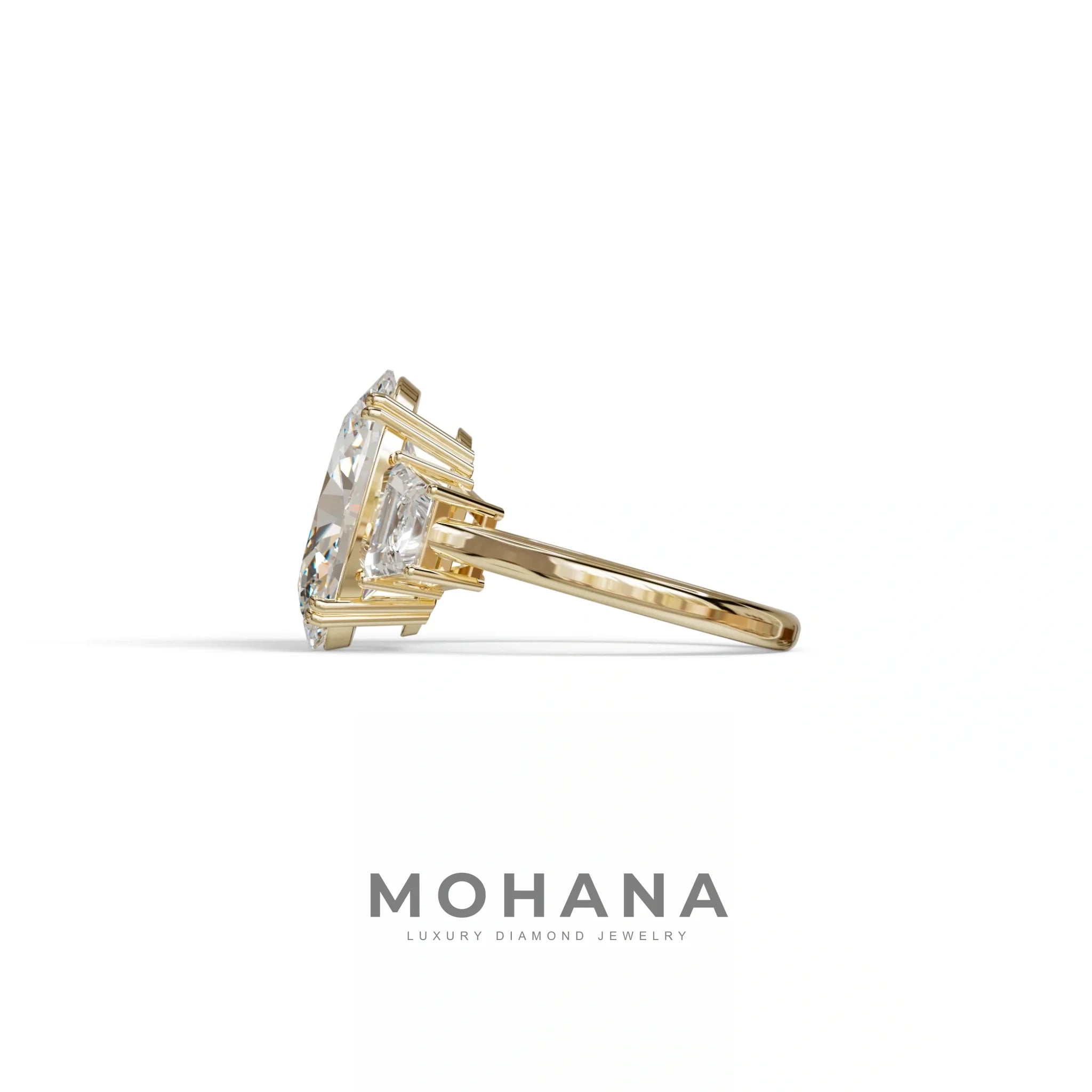 5 Carat Lab Grown Diamond Engagement Ring · Oval Cut Three Stone | Solstice - view 4