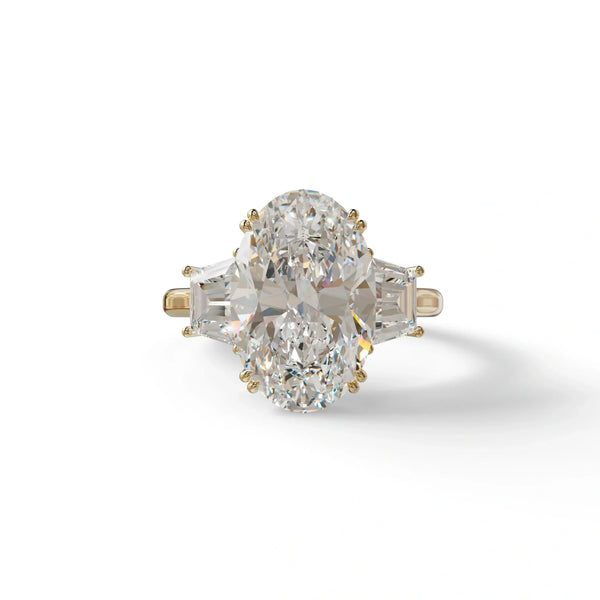 5 Carat Lab Grown Diamond Engagement Ring · Oval Cut Three Stone | Solstice