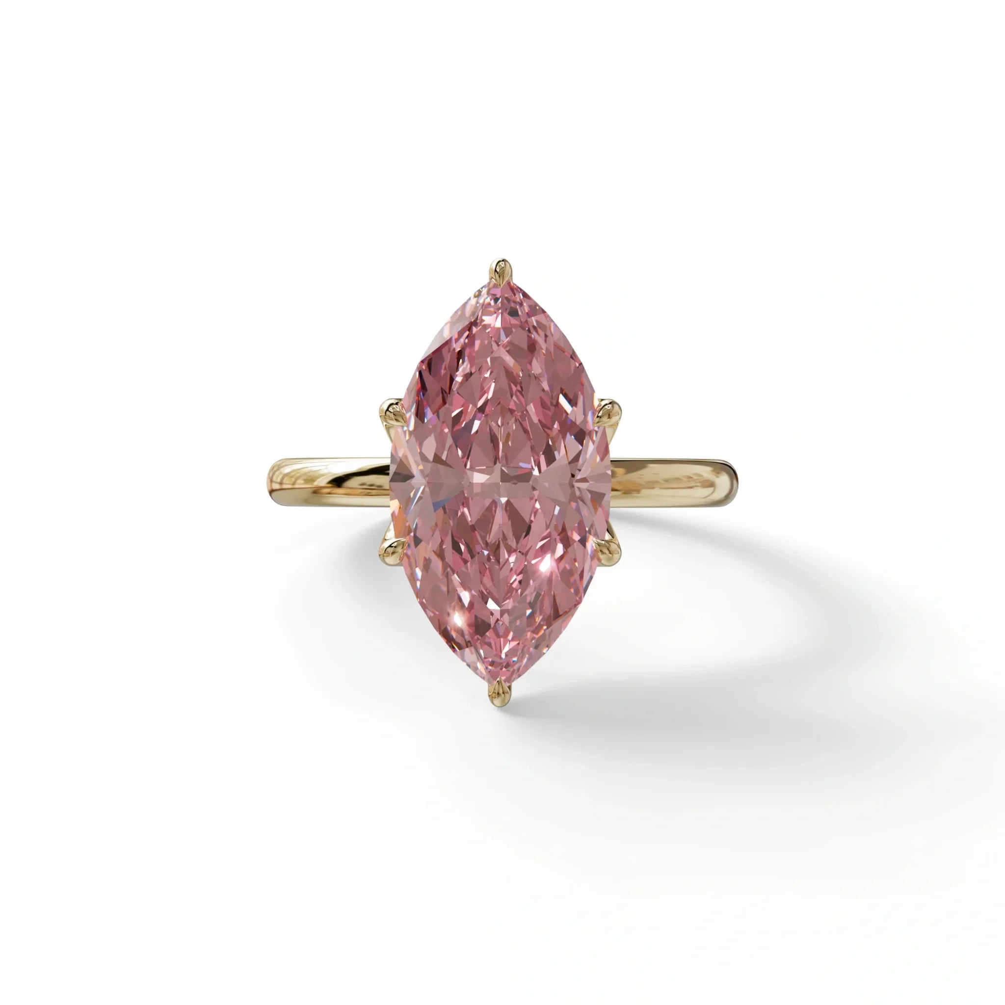 5 Carat Pink Lab Grown Diamond Engagement Ring · Marquise Cut Hidden Halo | Etoile - view 1