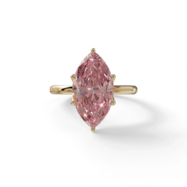 5 Carat Pink Lab Grown Diamond Engagement Ring · Marquise Cut Hidden Halo | Etoile