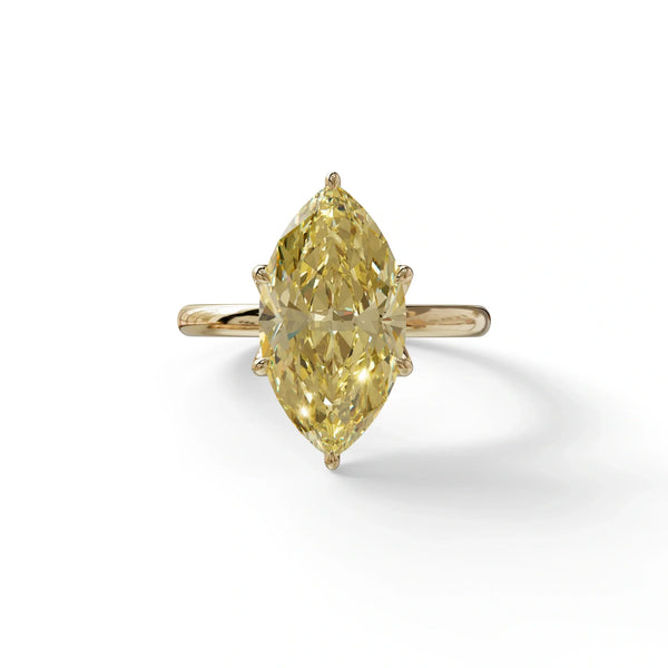 5 Carat Yellow Lab Grown Diamond Engagement Ring · Marquise Cut Hidden Halo | Etoile