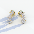 Angle Wings - Marquise Cut Diamond Stud Earrings - 10K Solid Gold / Yellow Gold
