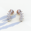 Angle Wings - Marquise Cut Diamond Stud Earrings - 10K Solid Gold / Rose Gold