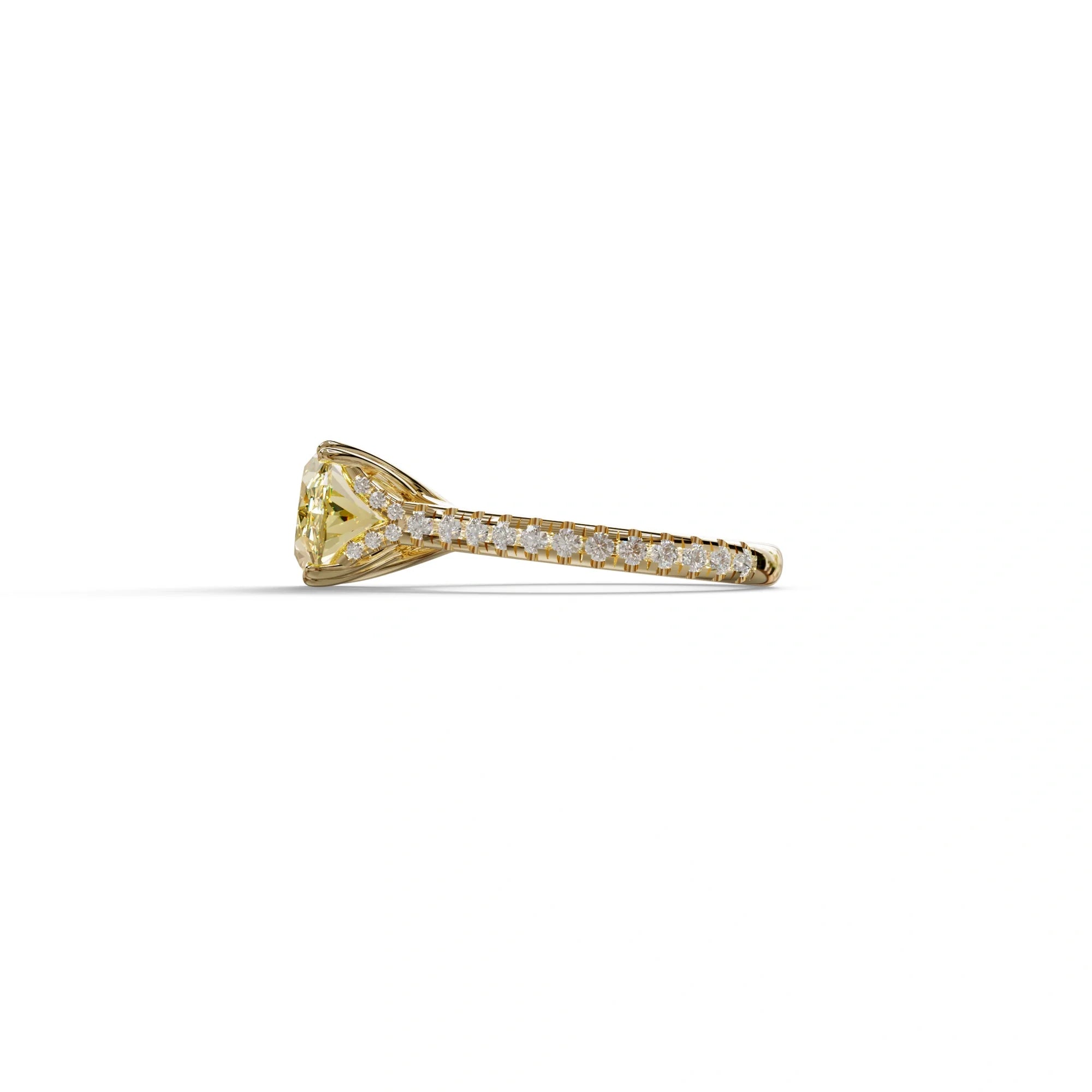3 Carat Oval Cut Yellow Lab Grown Diamond Engagement Ring - Ellipse