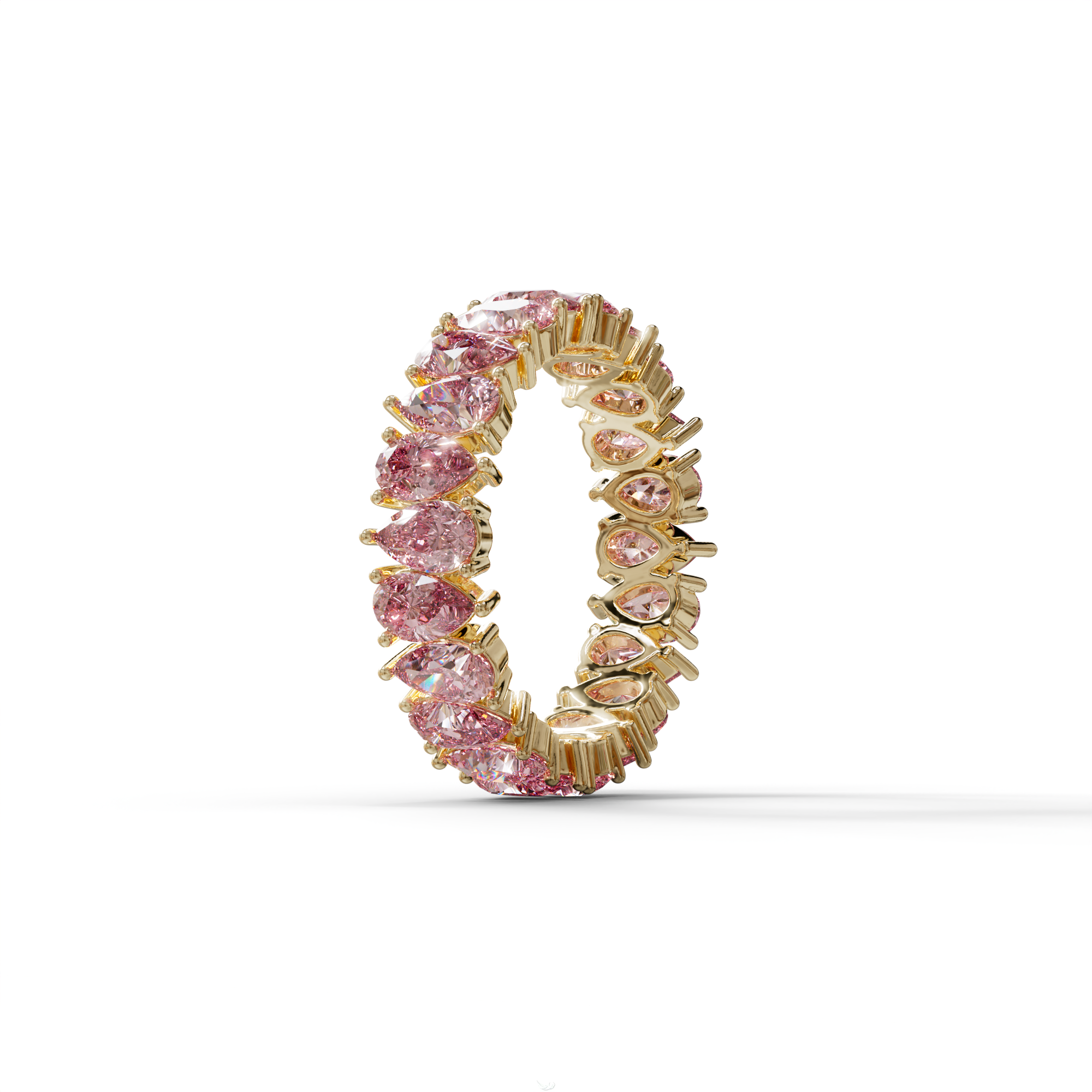 Pink Pear Diamond Full Eternity Band - Stackable Ring