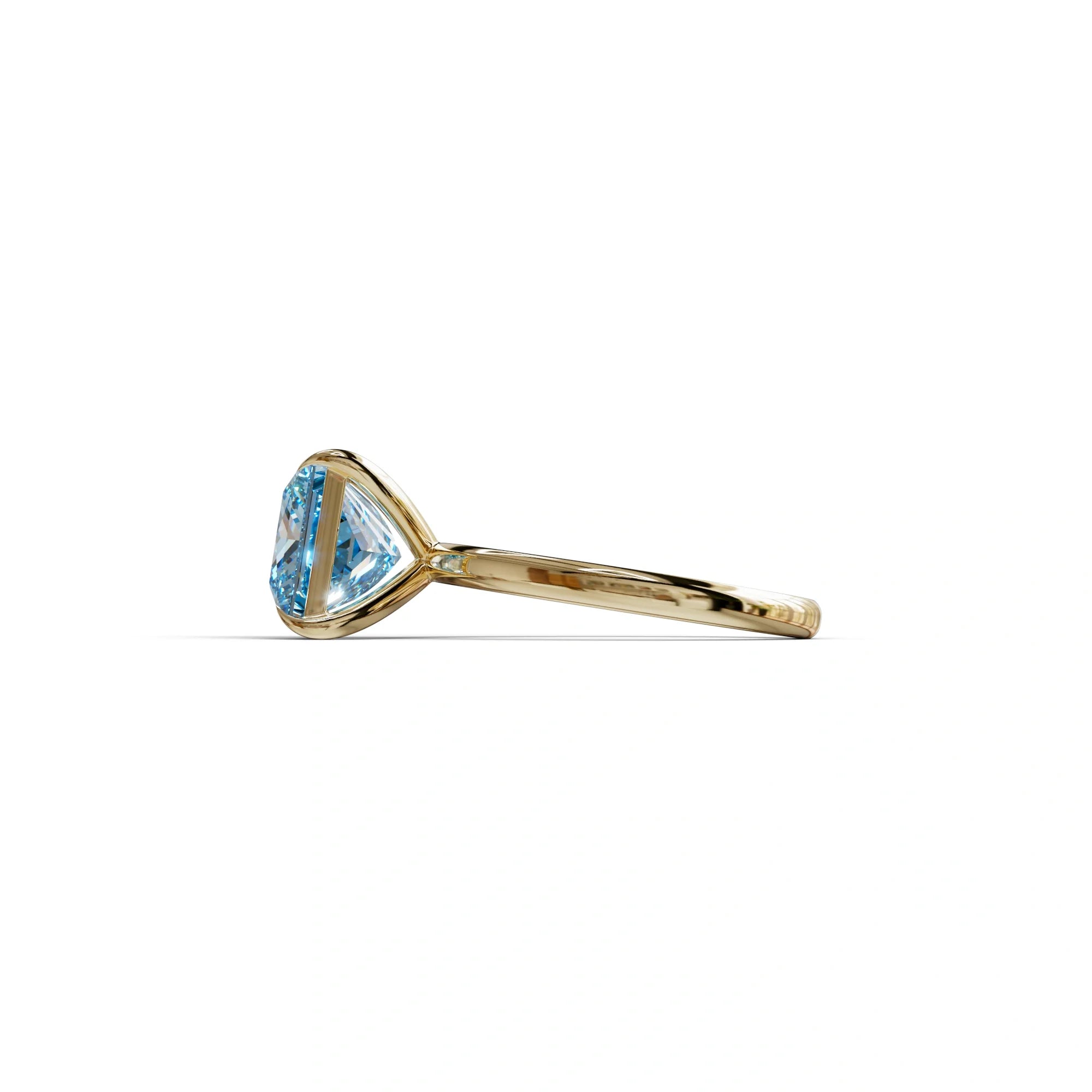 Fancy Blue Princess Cut Solitaire Lab Grown Diamond Engagement Ring - Speyeria