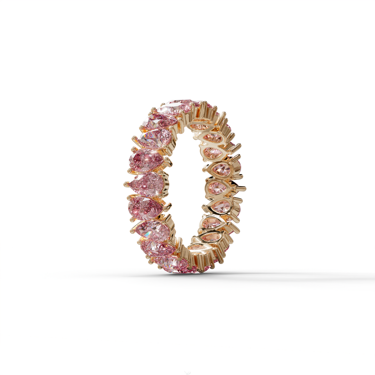 Pink Pear Diamond Full Eternity Band - Stackable Ring