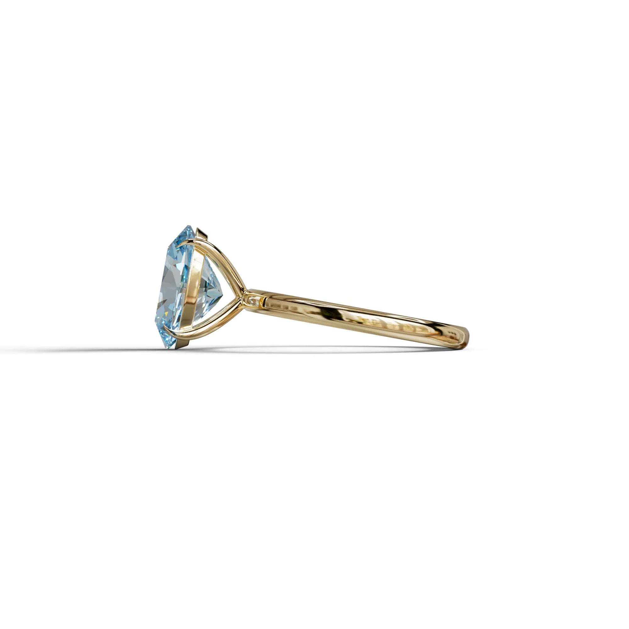 Blue Oval Cut Solitaire Lab Grown Diamond Engagement Ring - Curiosa