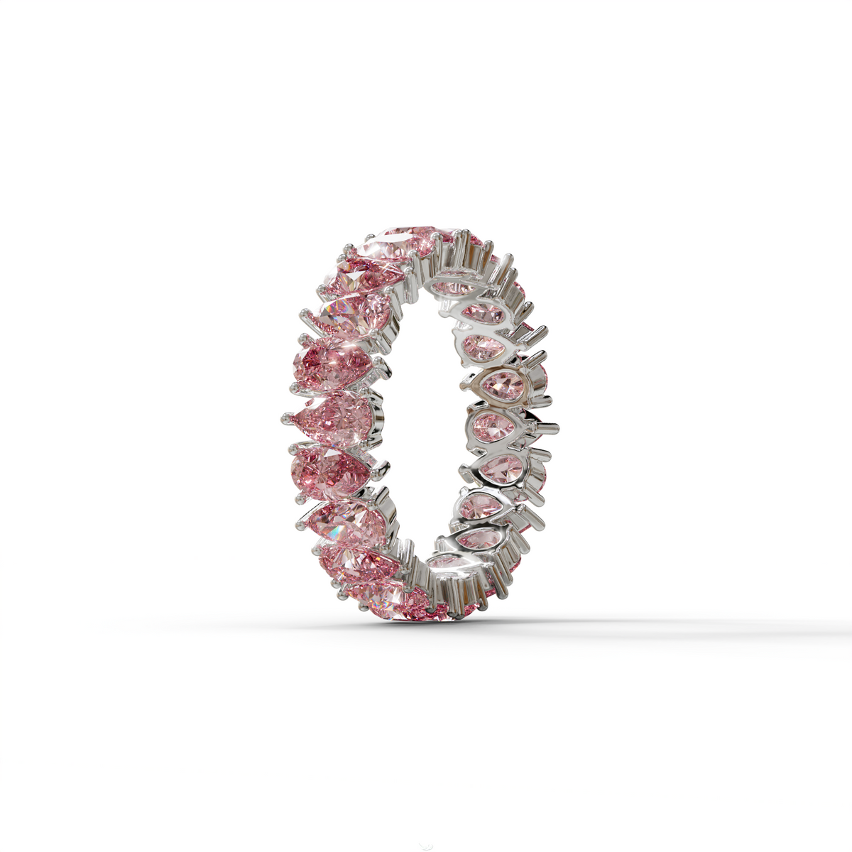 Pink Pear Diamond Full Eternity Band - Stackable Ring