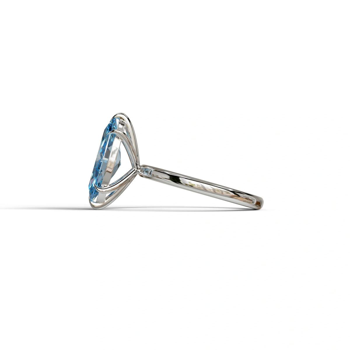 Fancy Blue Marquise Cut Solitaire Lab Grown Diamond Engagement Ring - Celestina