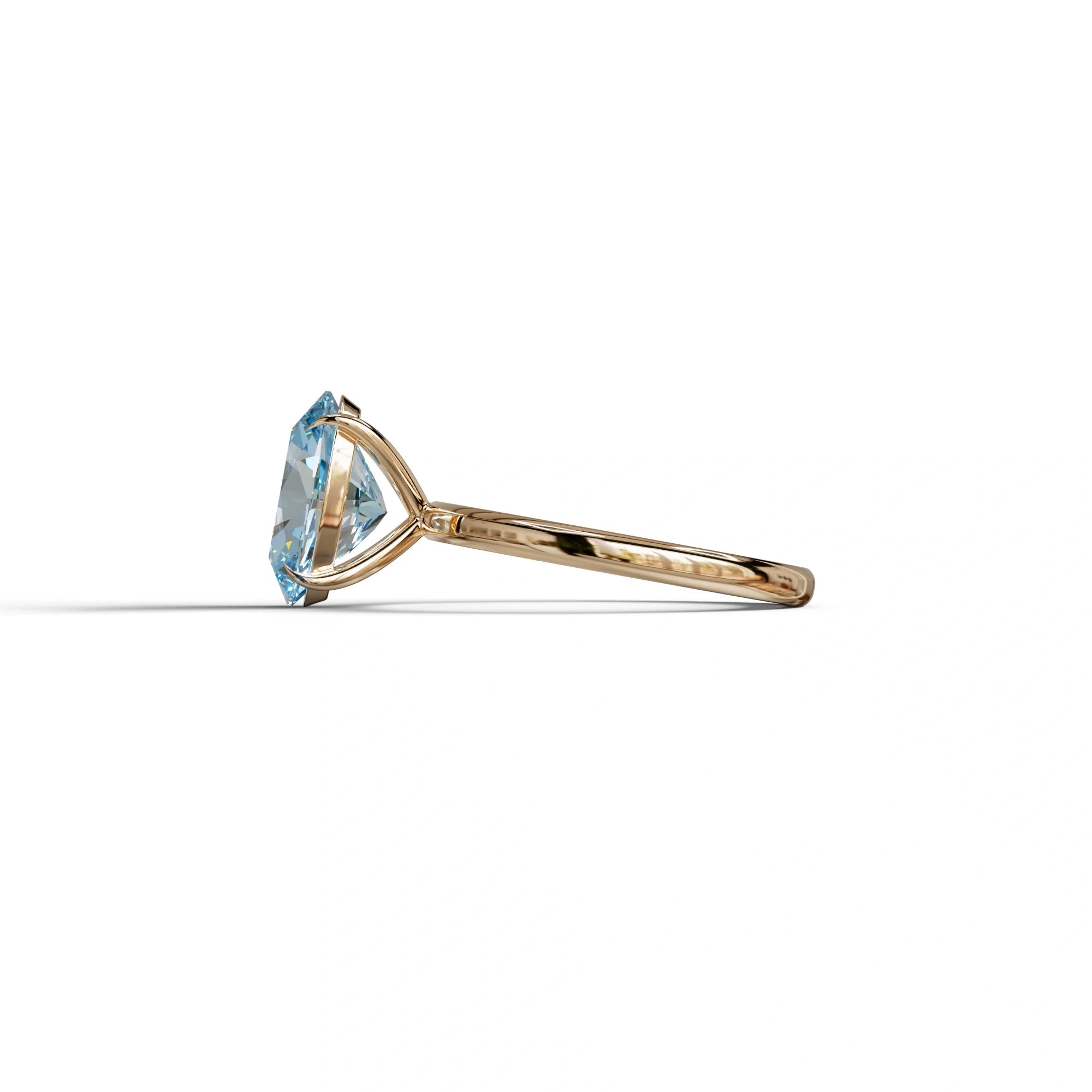 Blue Oval Cut Solitaire Lab Grown Diamond Engagement Ring - Curiosa