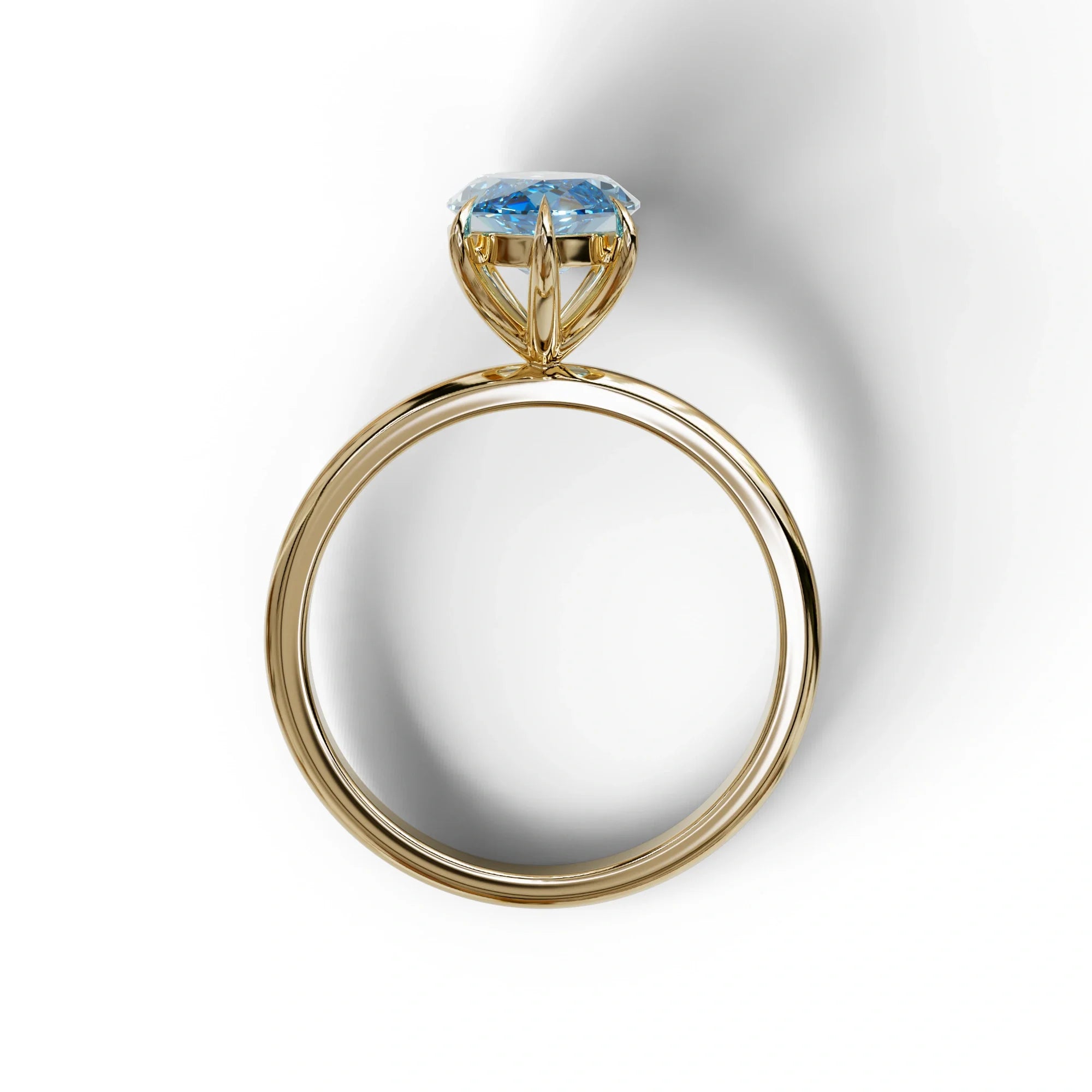 Fancy Blue Marquise Cut Solitaire Lab Grown Diamond Engagement Ring - Celestina