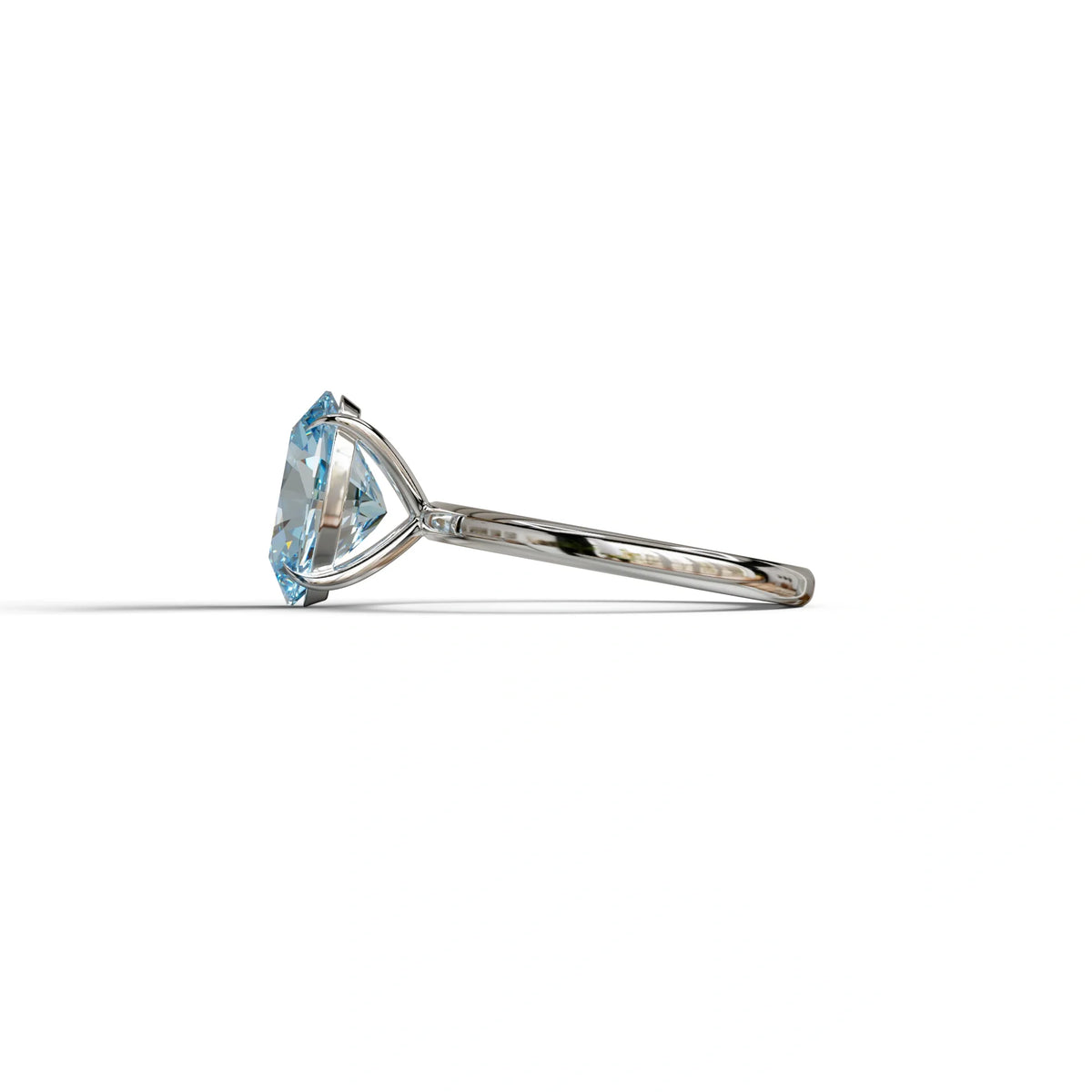 Blue Oval Cut Solitaire Lab Grown Diamond Engagement Ring - Curiosa