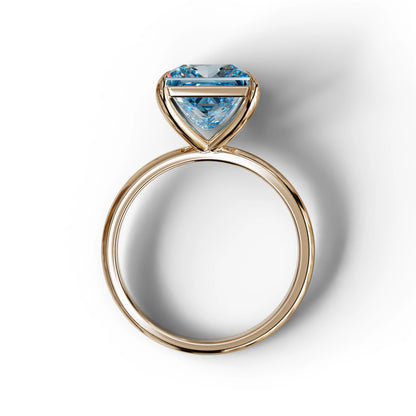 Fancy Blue Princess Cut Solitaire Lab Grown Diamond Engagement Ring - Speyeria