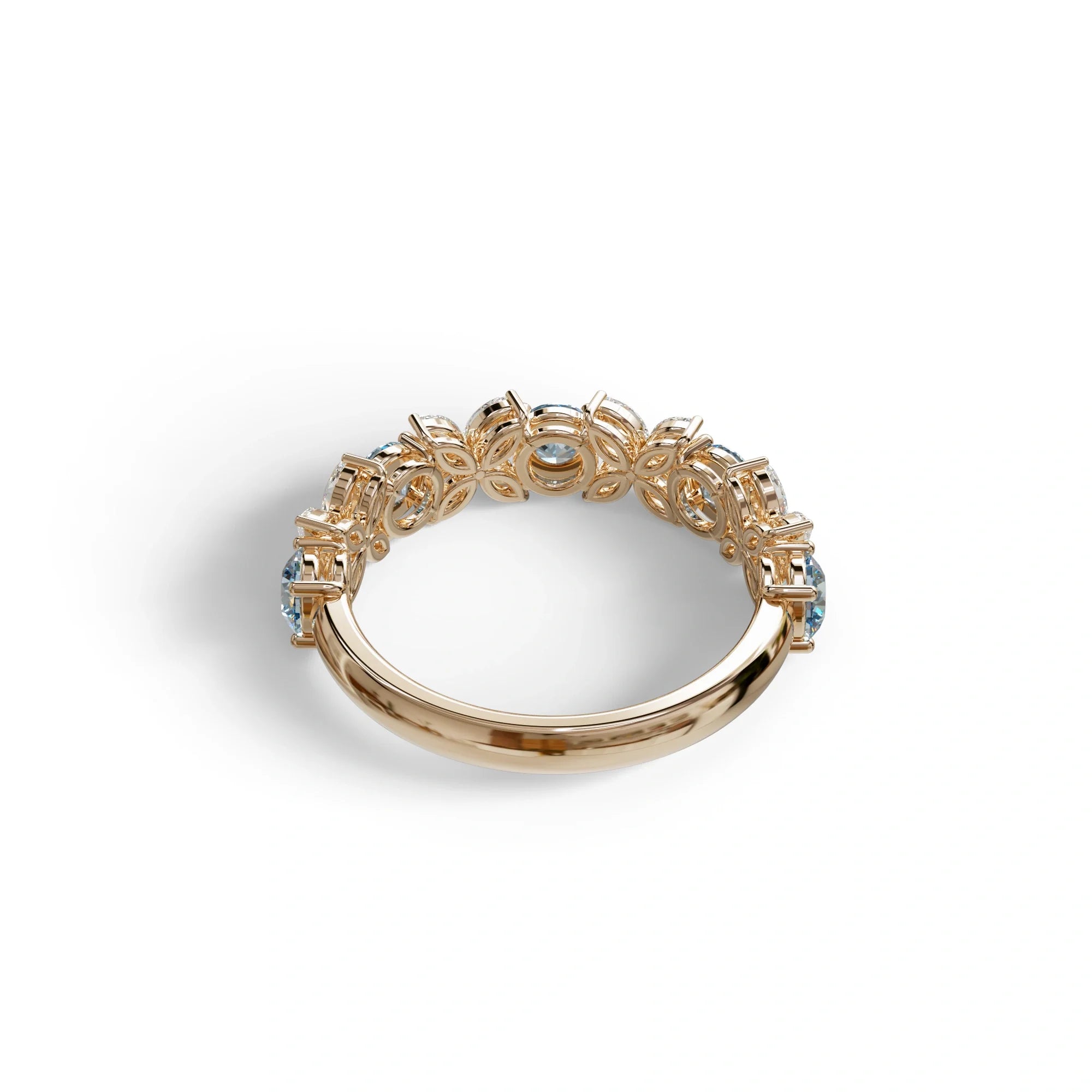 Yellow Gold Marquise & Round Brilliant Diamond Flower Cluster Ring - 18k Gold