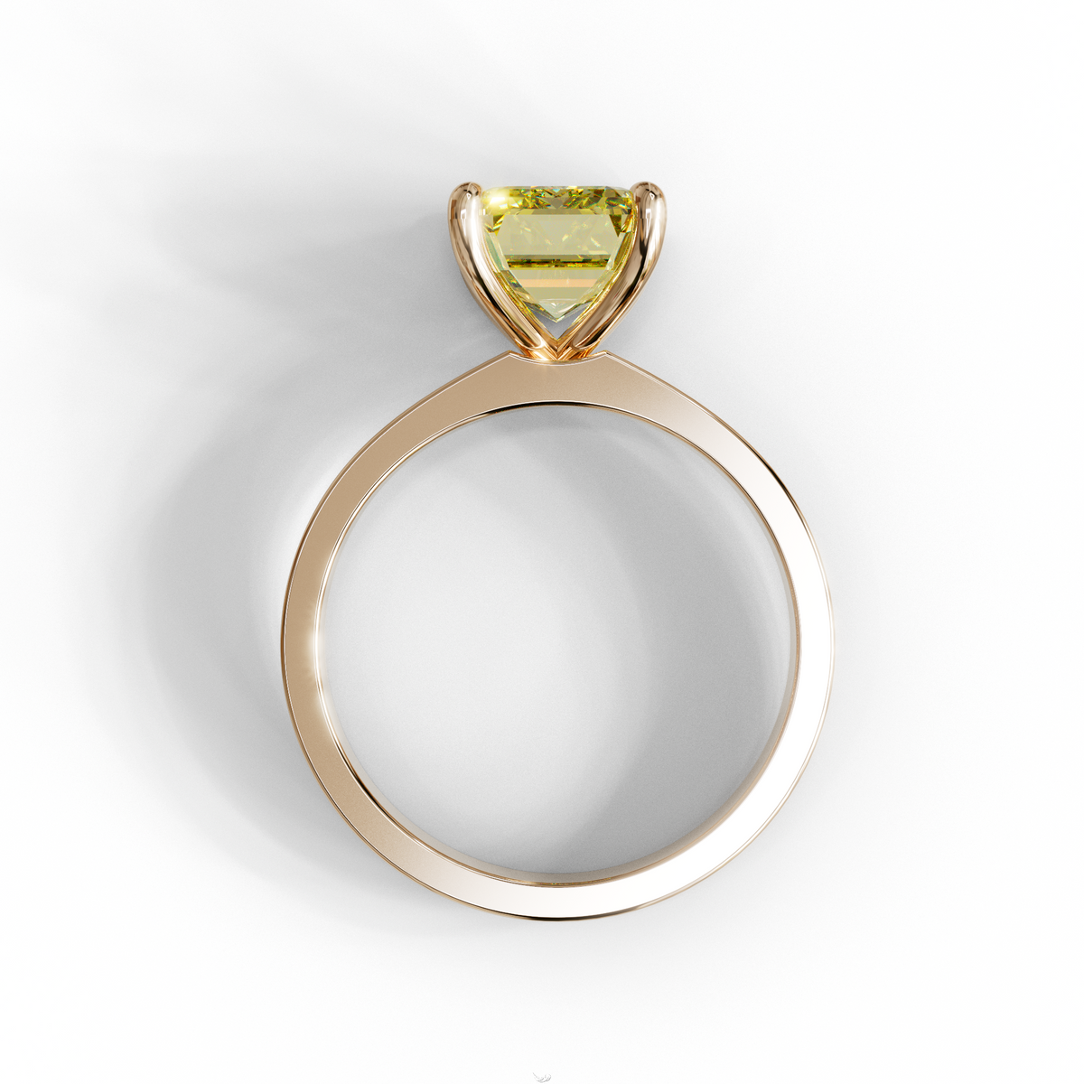 3 Carat Yellow Emerald Lab Grown Diamond Solitaire Engagement Ring - Zulu