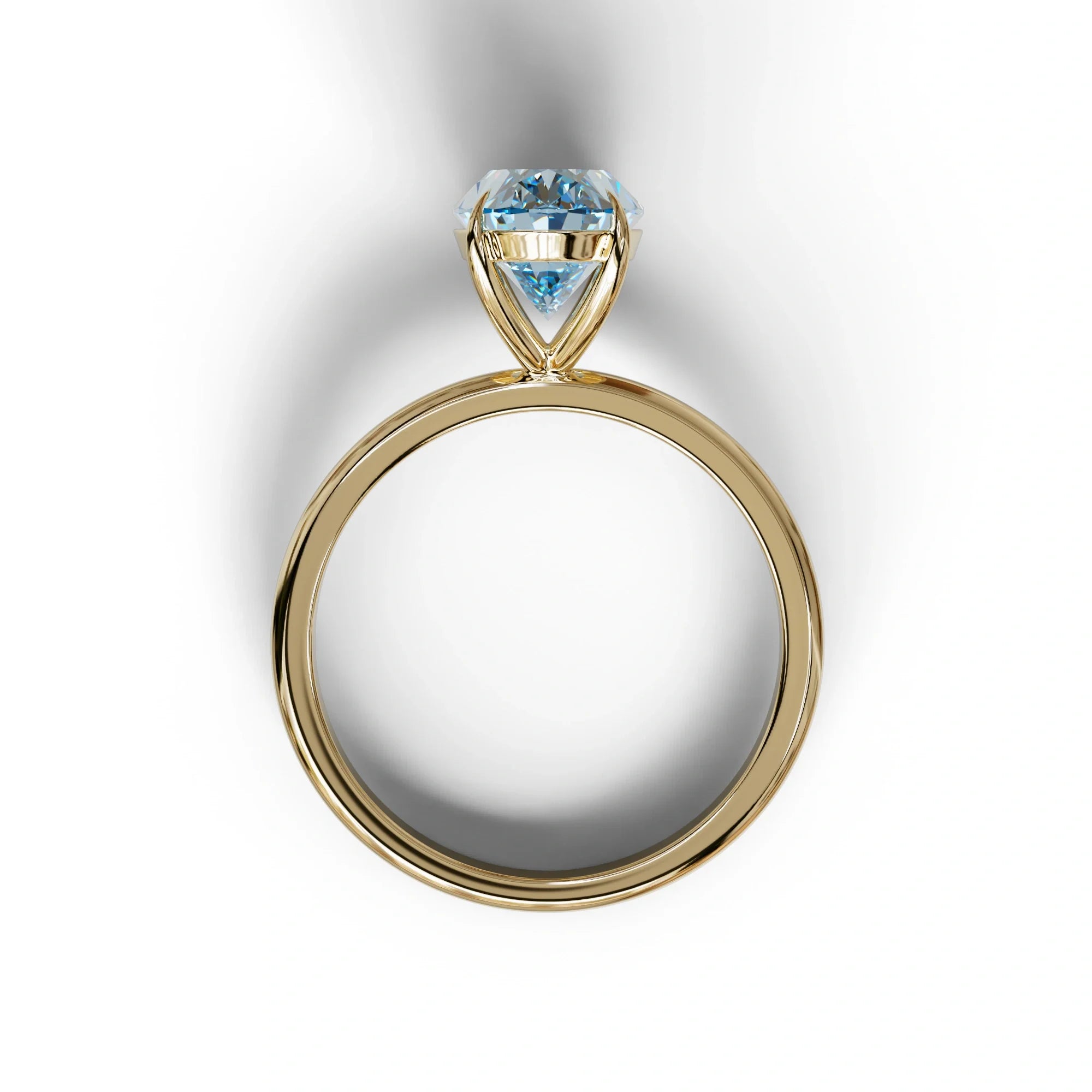 Blue Oval Cut Solitaire Lab Grown Diamond Engagement Ring - Curiosa