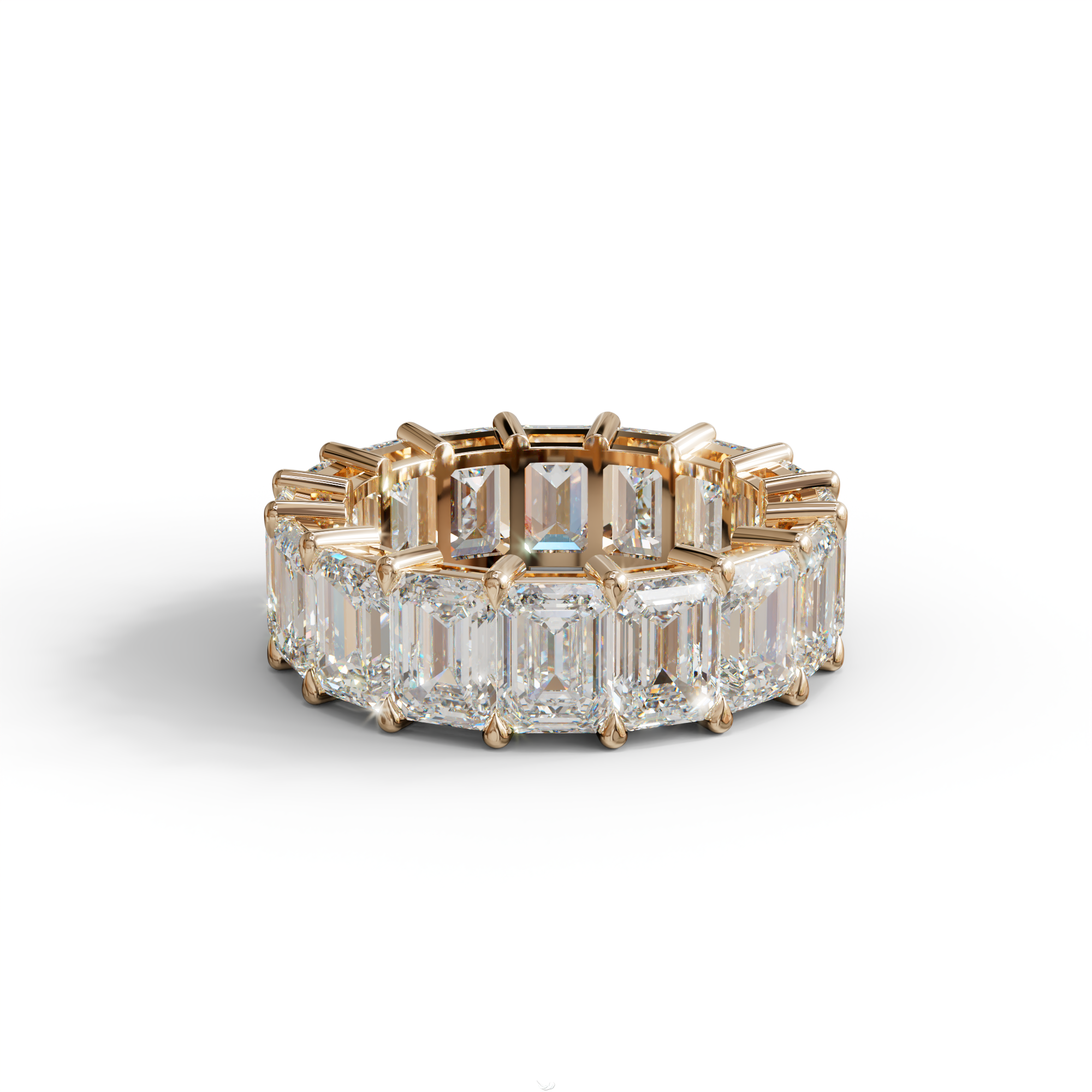 Lab‑Grown Emerald‑Cut Diamond Band – Classic Full‑Eternity Style - E-VVS