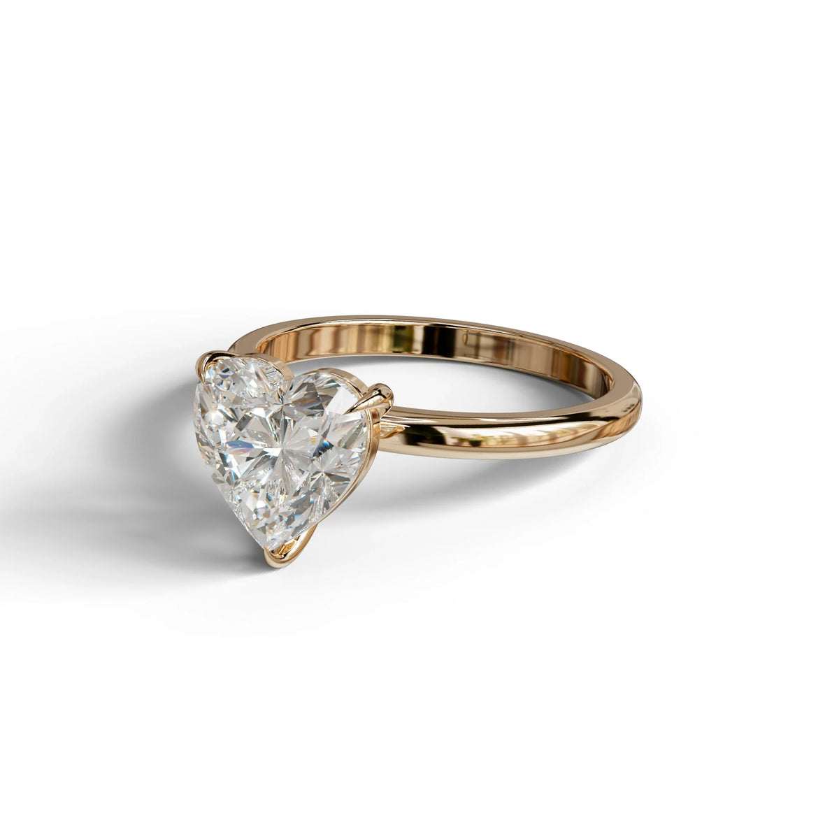 E-VVS Heart Cut Solitaire Lab Grown Diamond Engagement Ring - Mellow