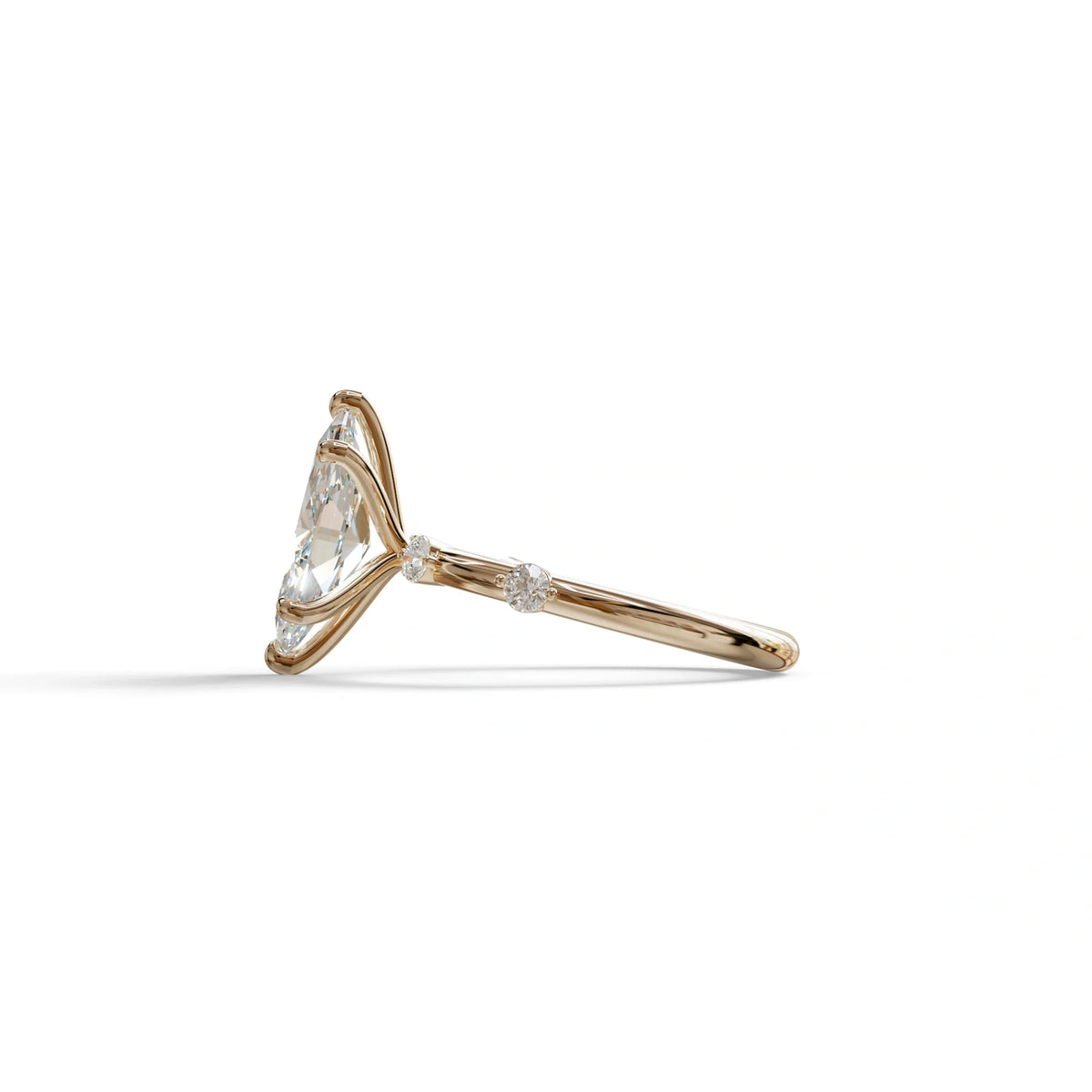 2.5 Ct Marquise Cut Lab Diamond In Space-Chanel Setting Ring - Nimi
