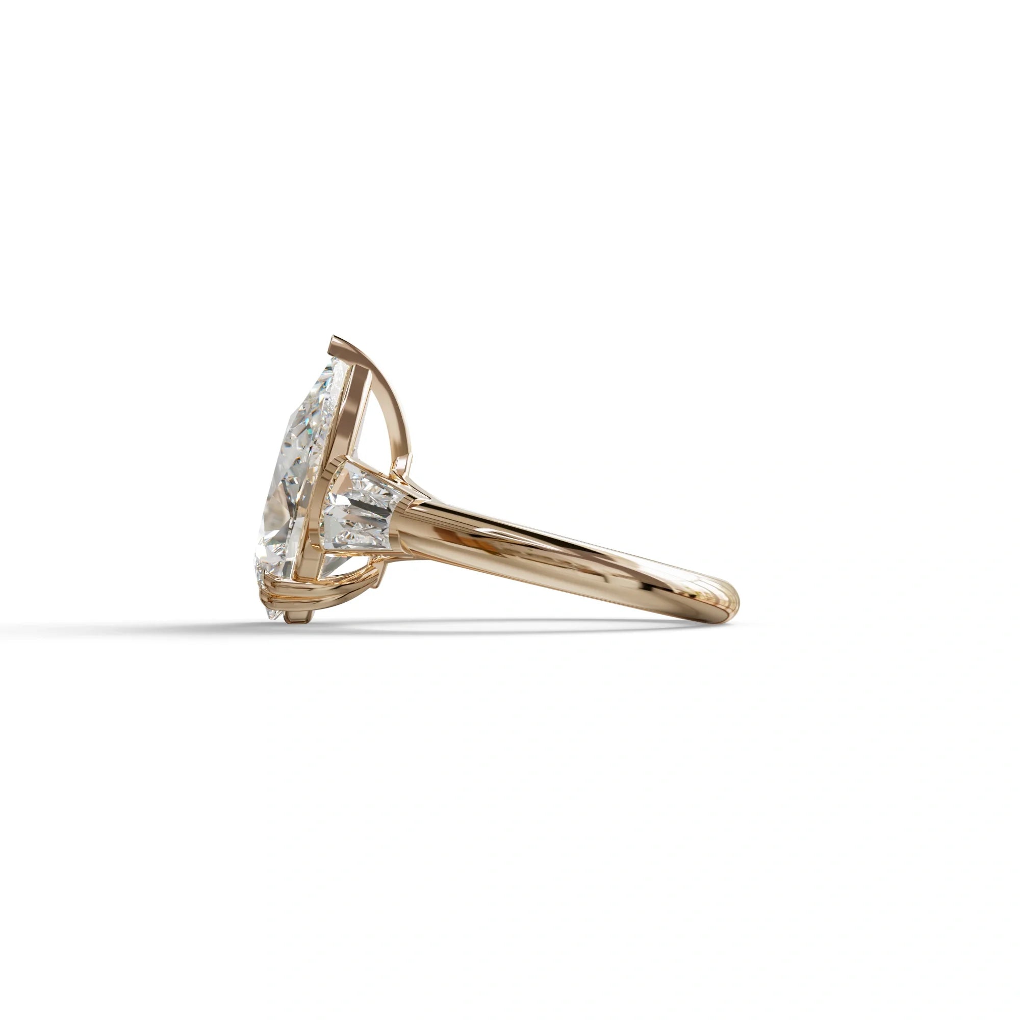 4 Carat Pear Cut Lab Grown Diamond Engagement Ring-Claire