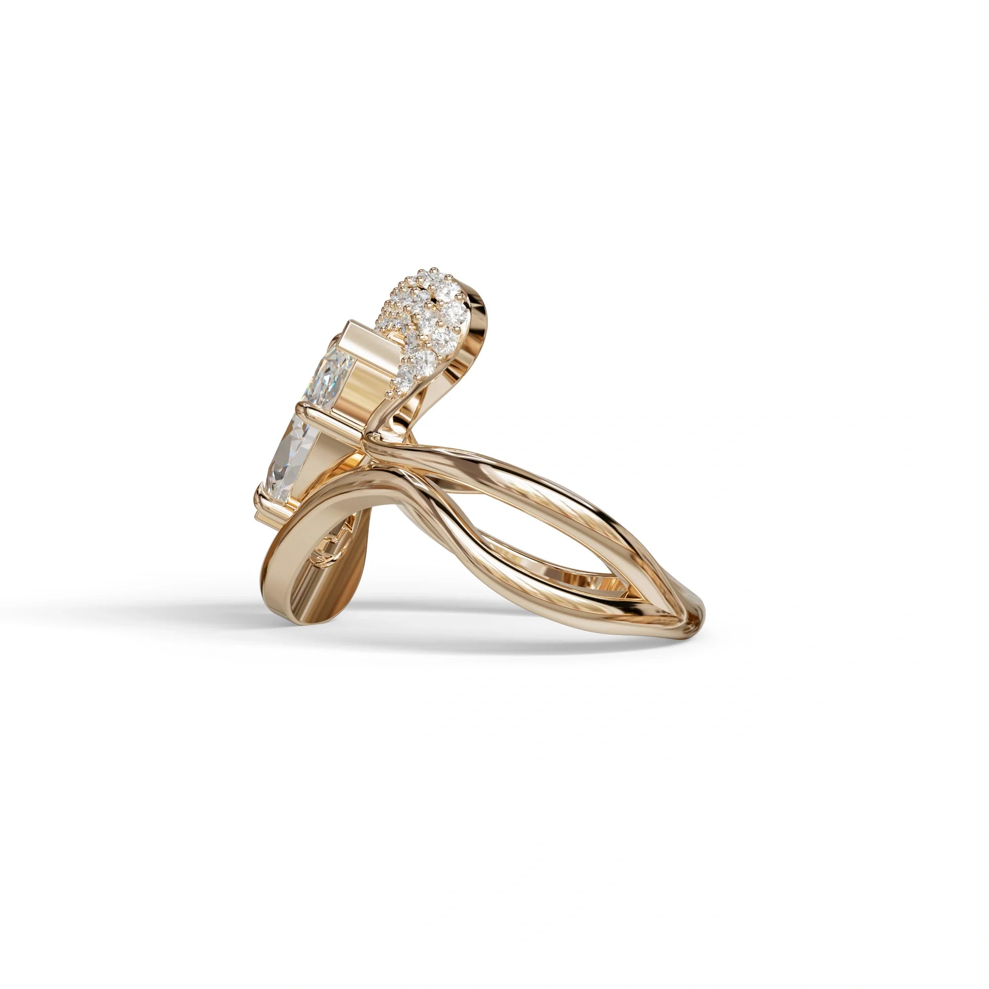 3 Carat Marquise Cut Lab Grown Diamond Curve Ring - Myka