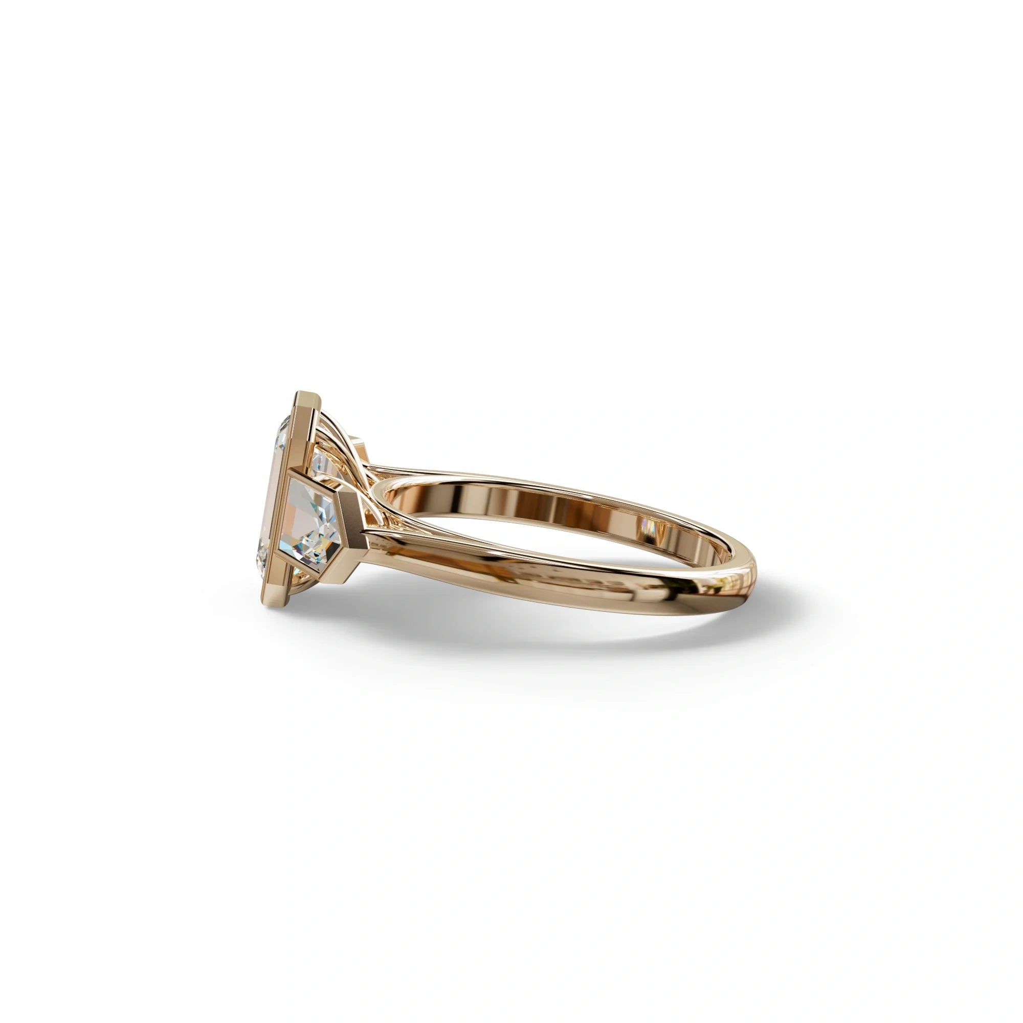 3 Ct E/VVS Emerald Cut Lab Diamond Ring - Lumons