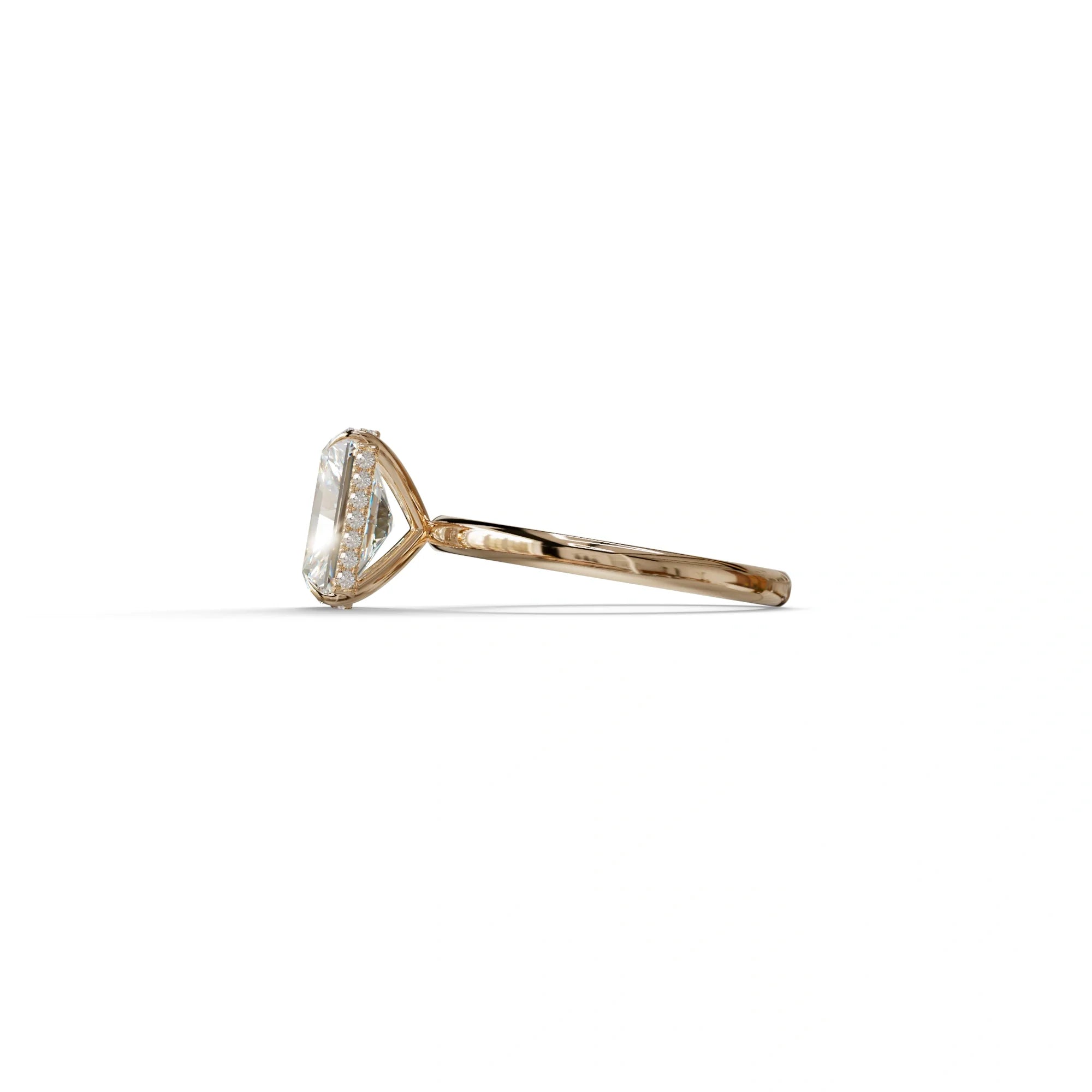 3 Carat E VVS Radiant Cut Hidden Halo Lab Grown Diamond Engagement Ring