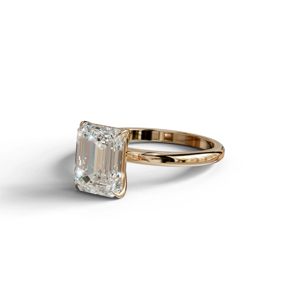 E-VVS Emerald Cut Solitaire Lab Grown Diamond Engagement Ring - Vanessa