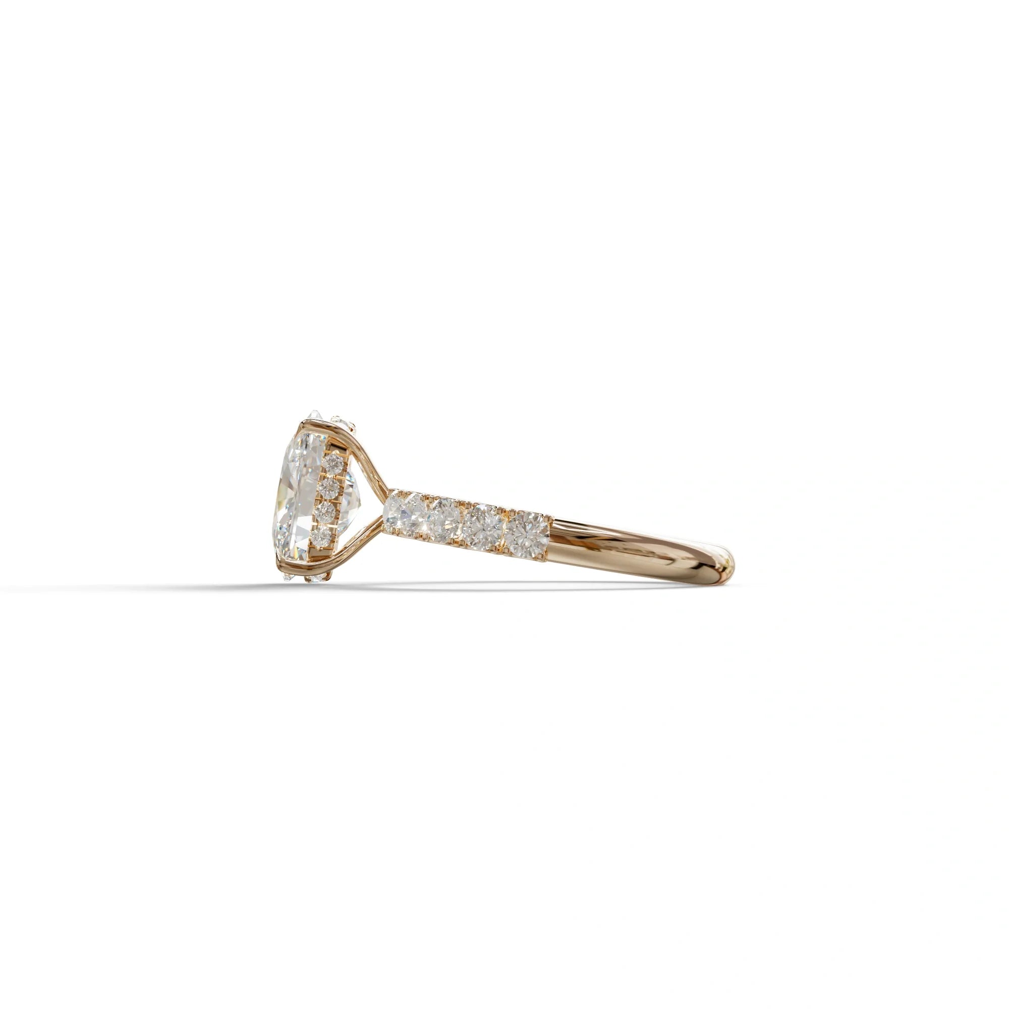 4 Carat Elongated Cushion Cut Lab Diamond Engagement Ring - Sandrine