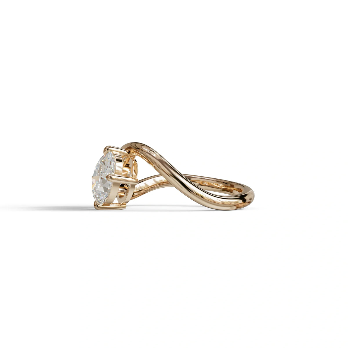 3 Carat Yellow Oval and Pear Cut Lab Diamond Engagement Ring - Toi Et Moi