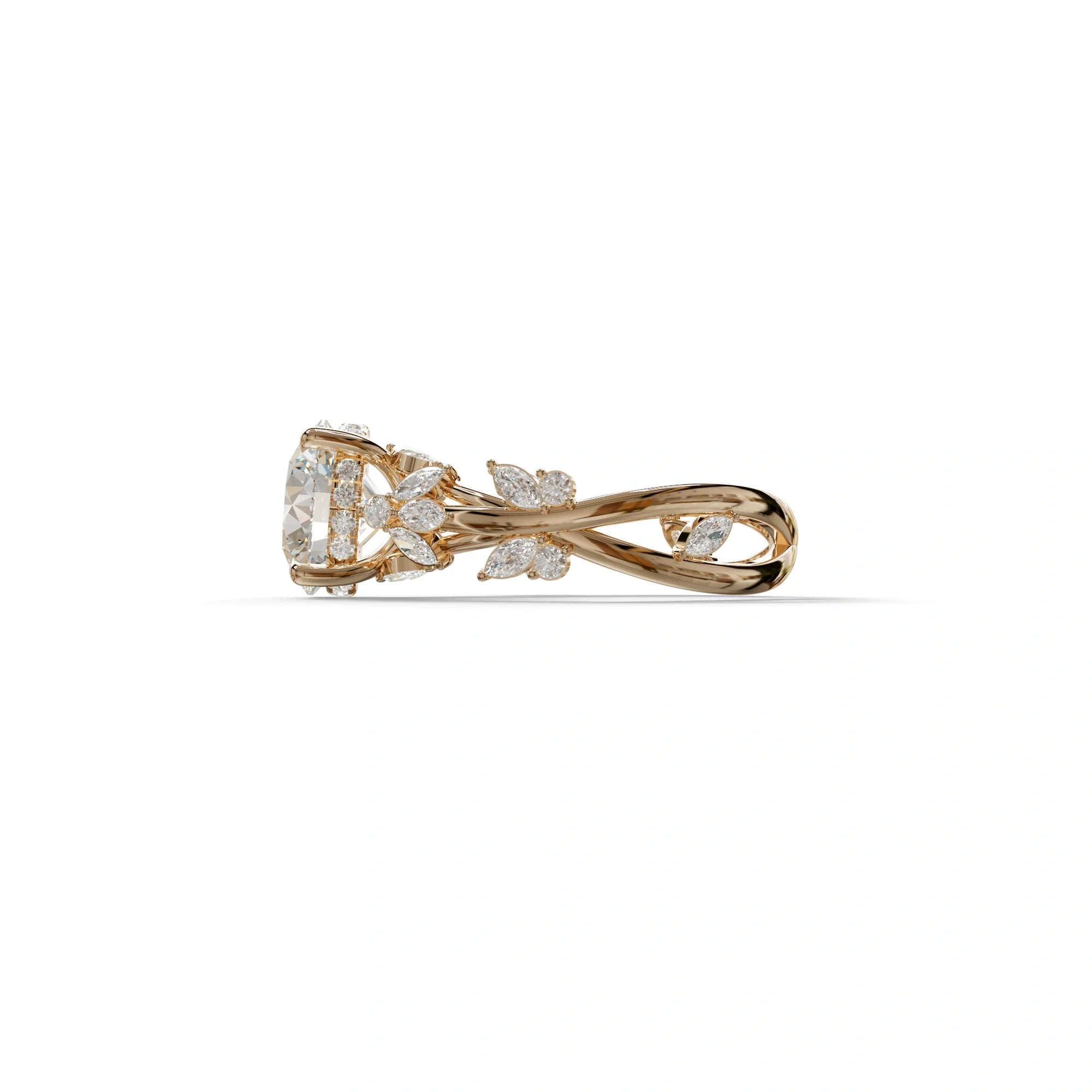 Natural Inspired 3 Carat Round Cut Lab Diamond Engagement Ring - Catalina