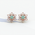 Daffodil - Green Color Round Cut Diamond Earrings| Beautiful Claw Prong Setting | Certified - 1 Carat Tw. Lab Diamond